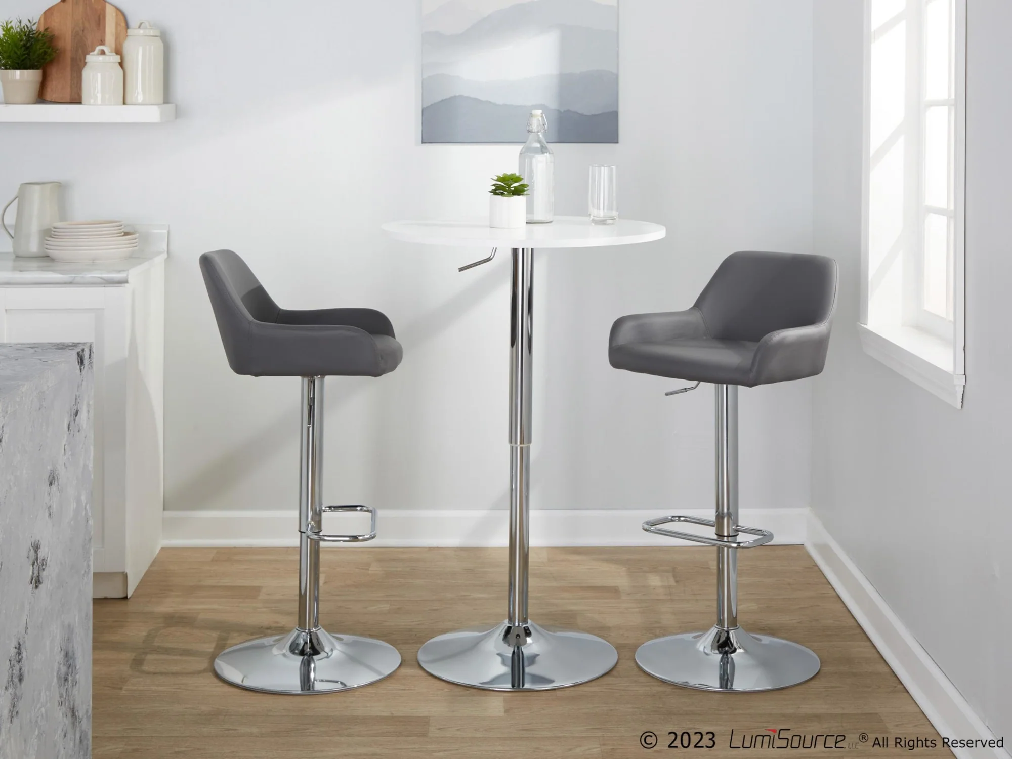 Daniella Adjustable Barstool - Set of 2 By LumiSource - BS-DNLAPU-RR2 CHRCAM2 - Image 12