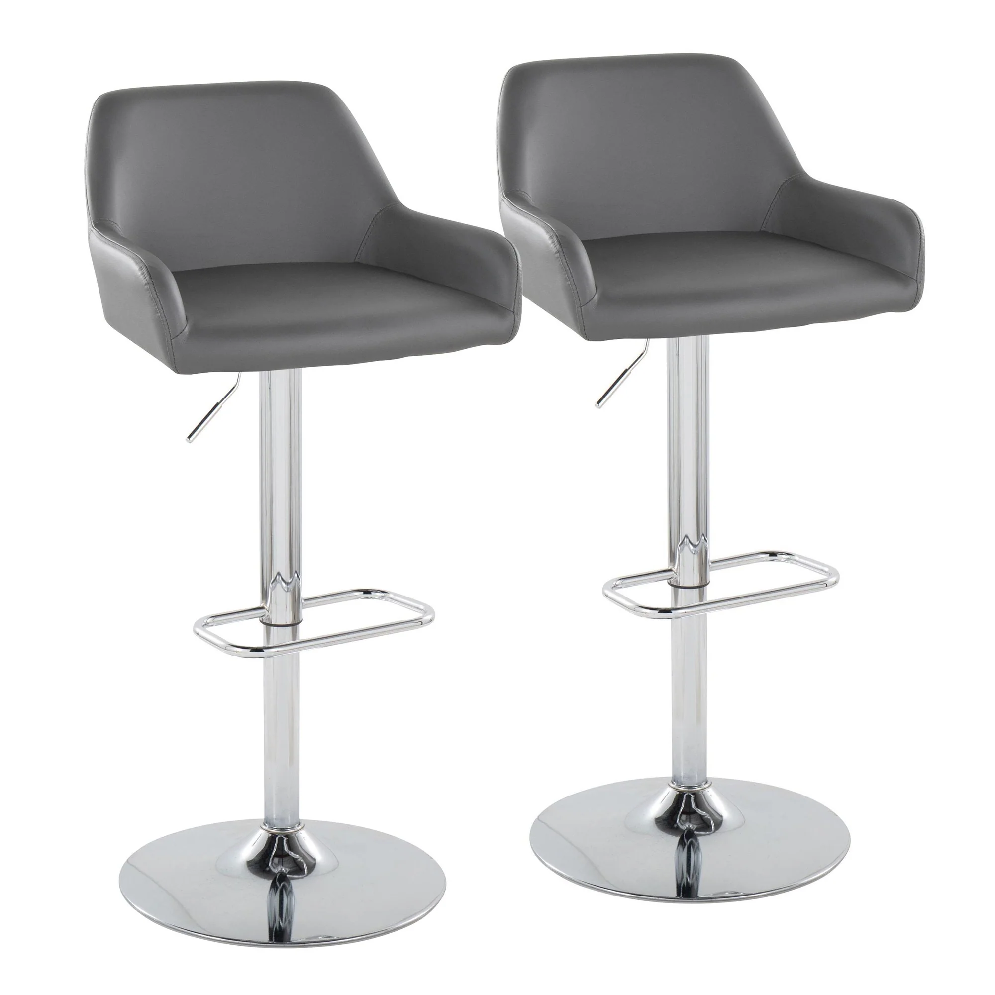 Daniella Adjustable Barstool - Set of 2 By LumiSource - BS-DNLAPU-RR2 CHRCAM2 - Image 15
