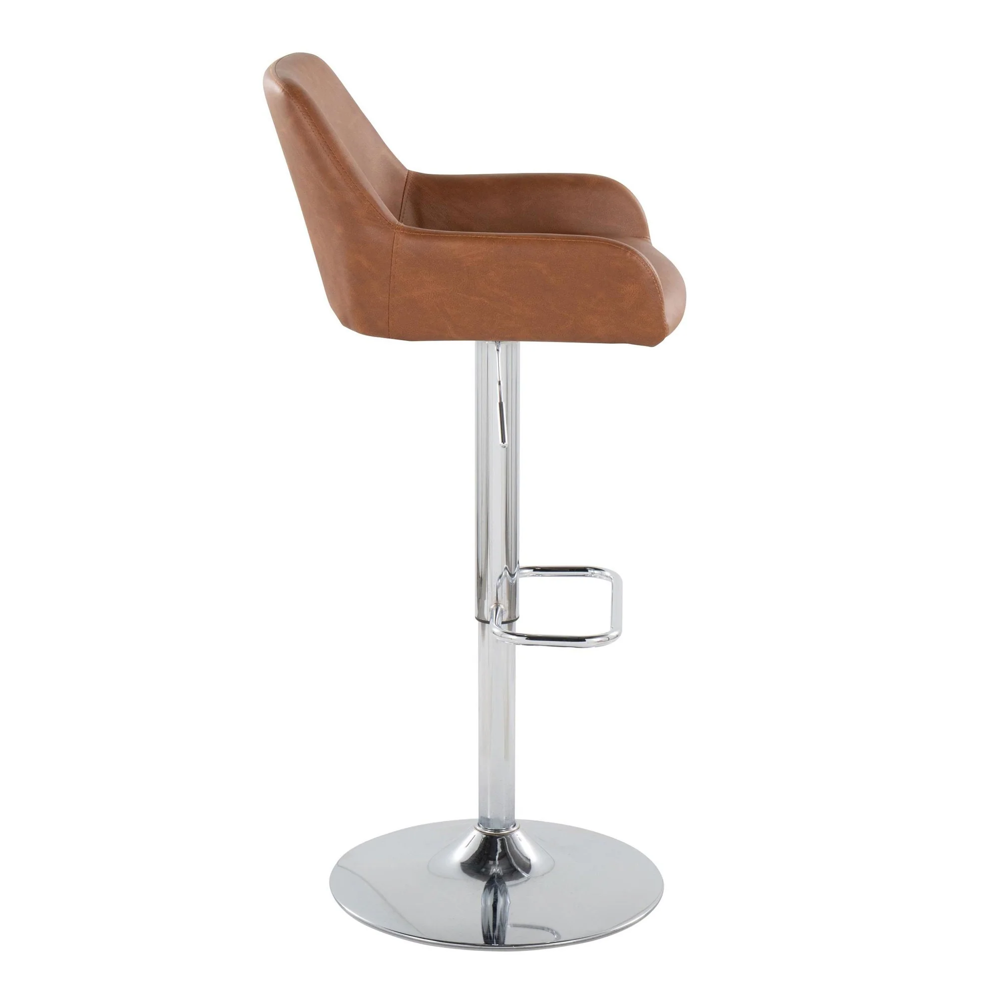 Daniella Adjustable Barstool - Set of 2 By LumiSource - BS-DNLAPU-RR2 CHRCAM2 - Image 7
