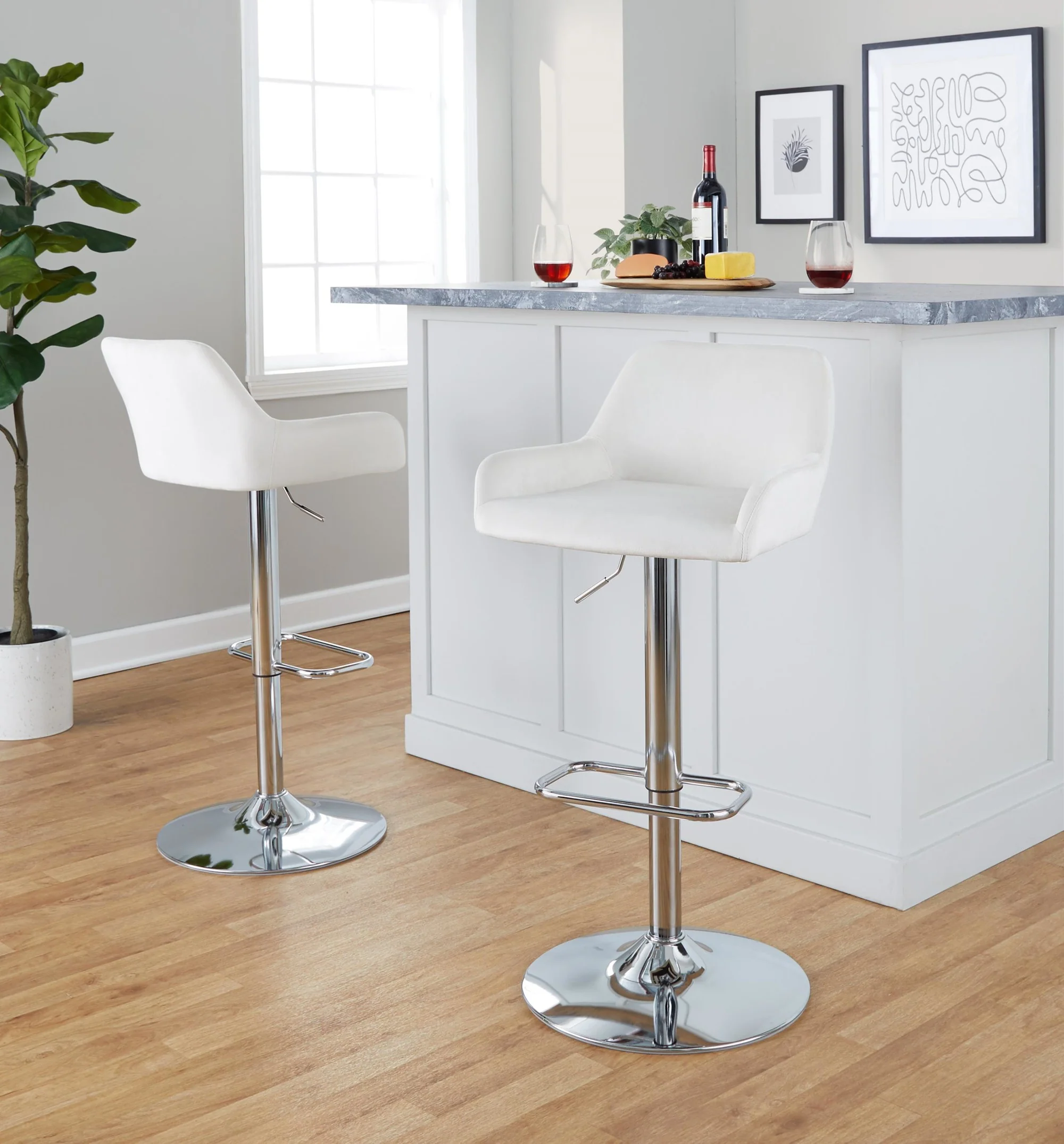 Daniella Adjustable Barstool - Set of 2 By LumiSource - BS-DNLAV-RR2 CHRBK2 - Image 13
