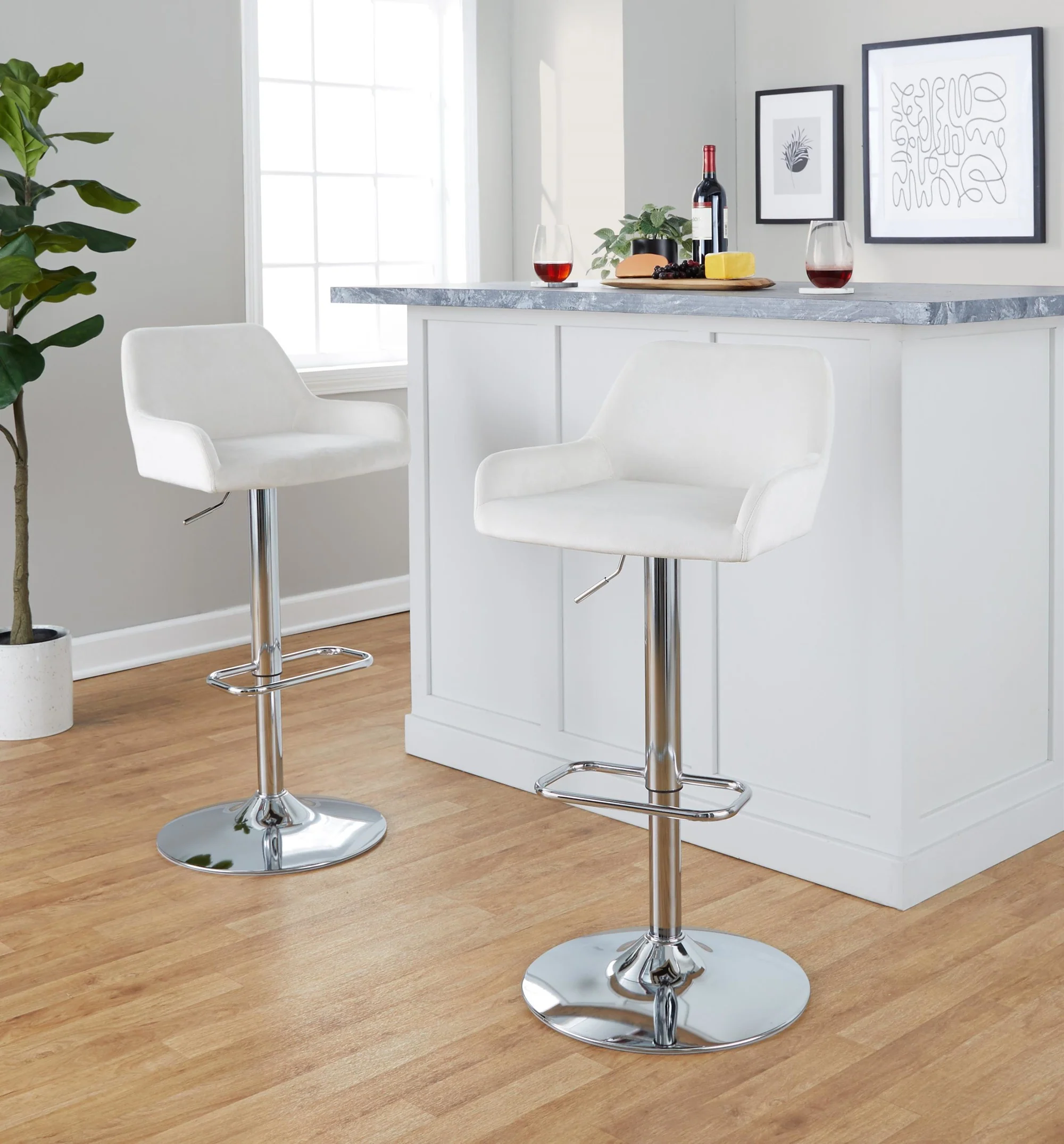 Daniella Adjustable Barstool - Set of 2 By LumiSource - BS-DNLAV-RR2 CHRBK2 - Image 14
