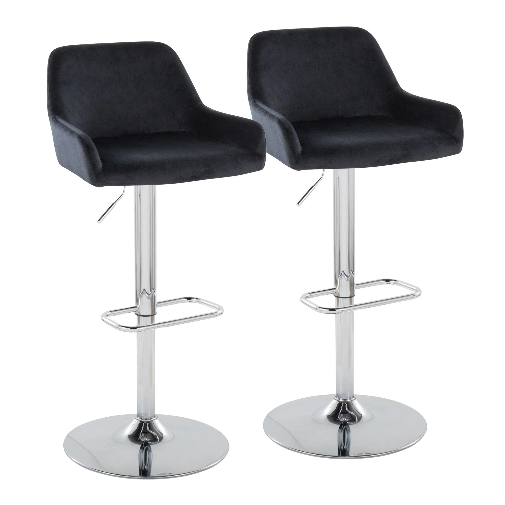 Daniella Adjustable Barstool - Set of 2 By LumiSource - BS-DNLAV-RR2 CHRBK2 - Image 5