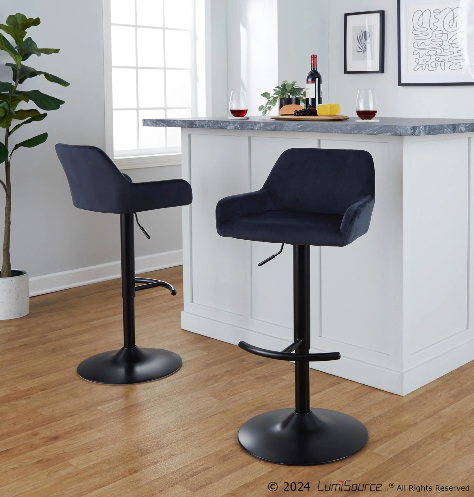 Daniella Adjustable Barstool - Set of 2 By LumiSource - BS-DNLAV-RT2 AUBK2 - Image 11