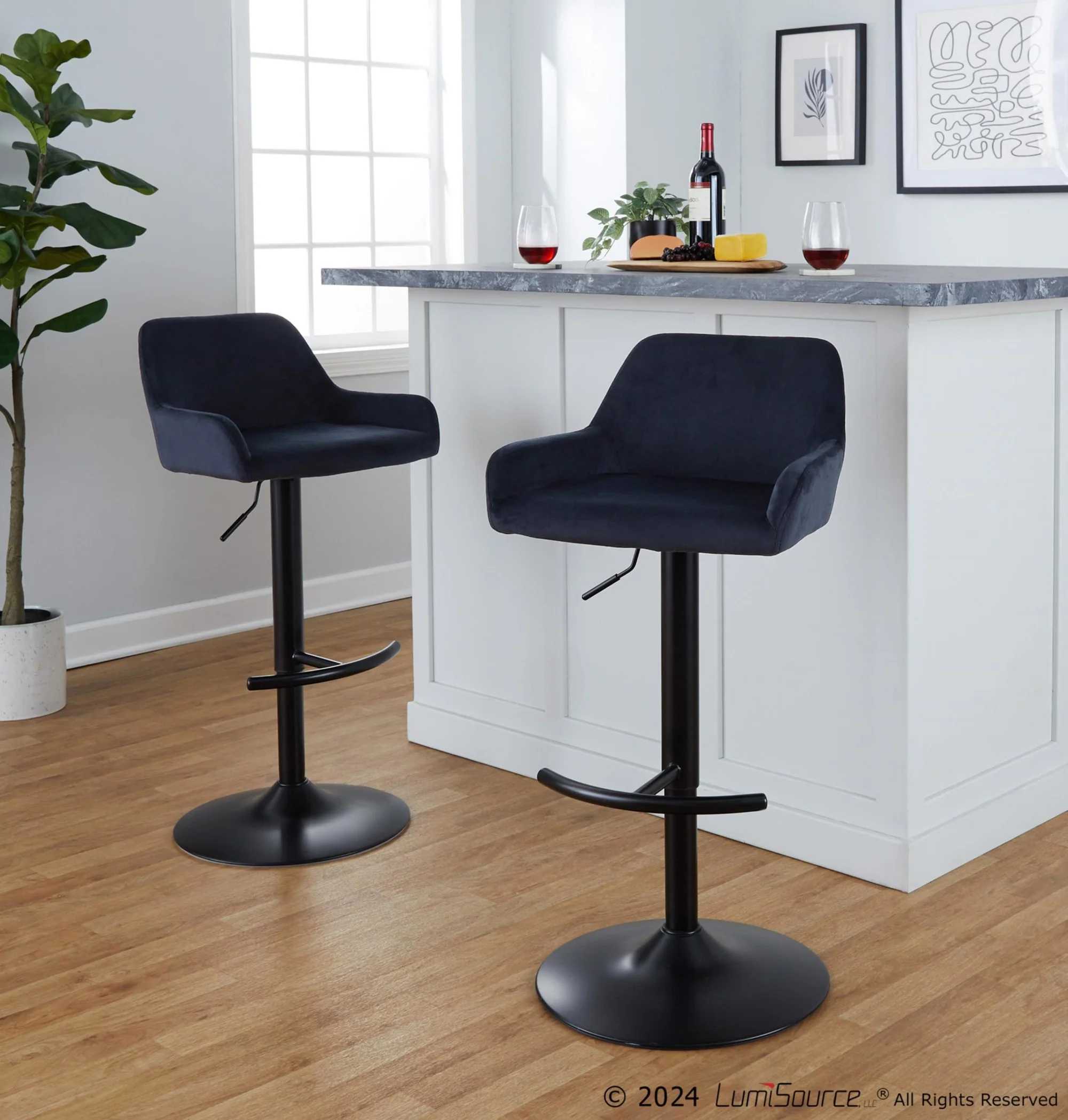 Daniella Adjustable Barstool - Set of 2 By LumiSource - BS-DNLAV-RT2 AUBK2 - Image 12
