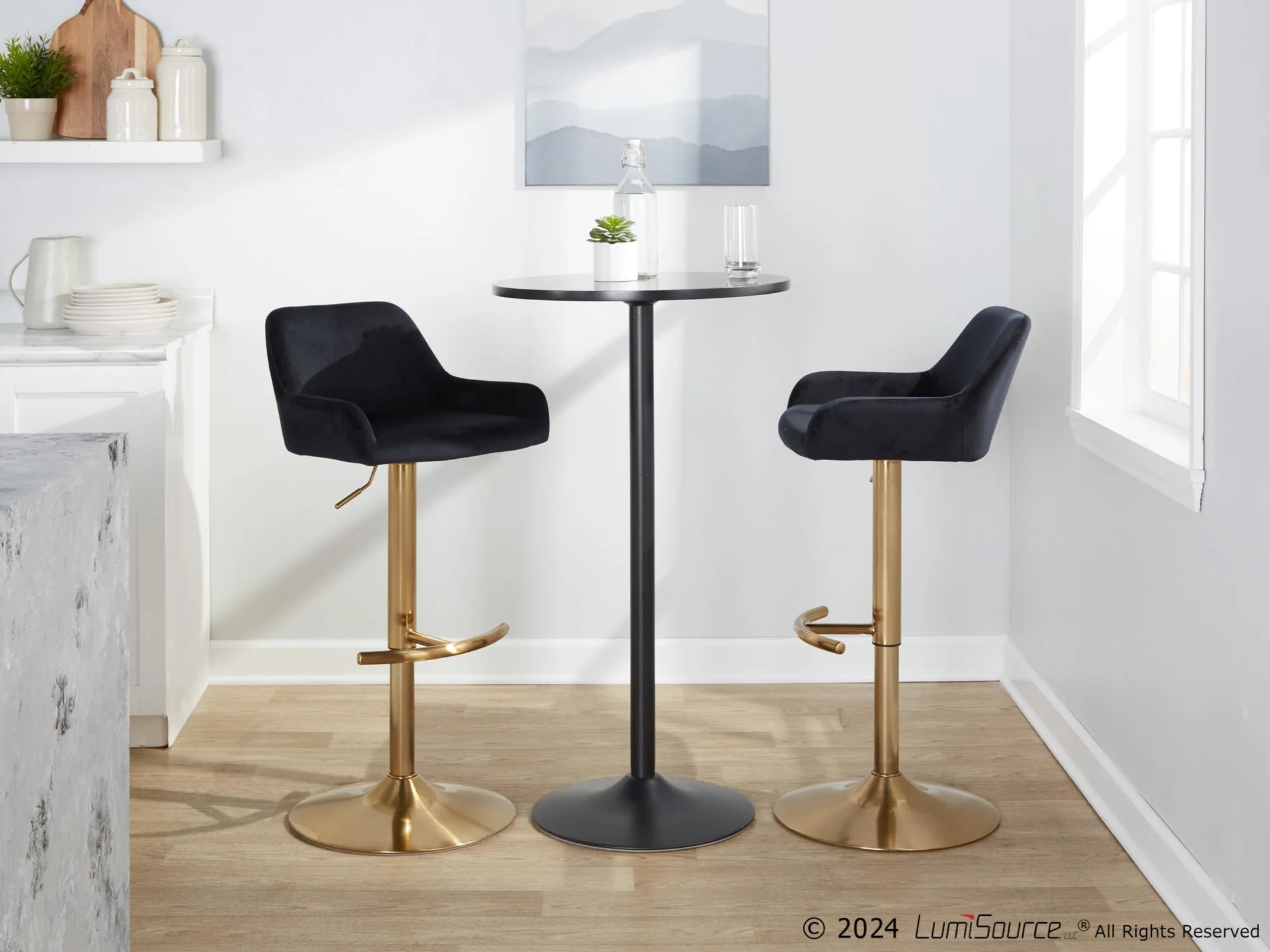 Daniella Adjustable Barstool - Set of 2 By LumiSource - BS-DNLAV-RT2 AUBK2 - Image 3