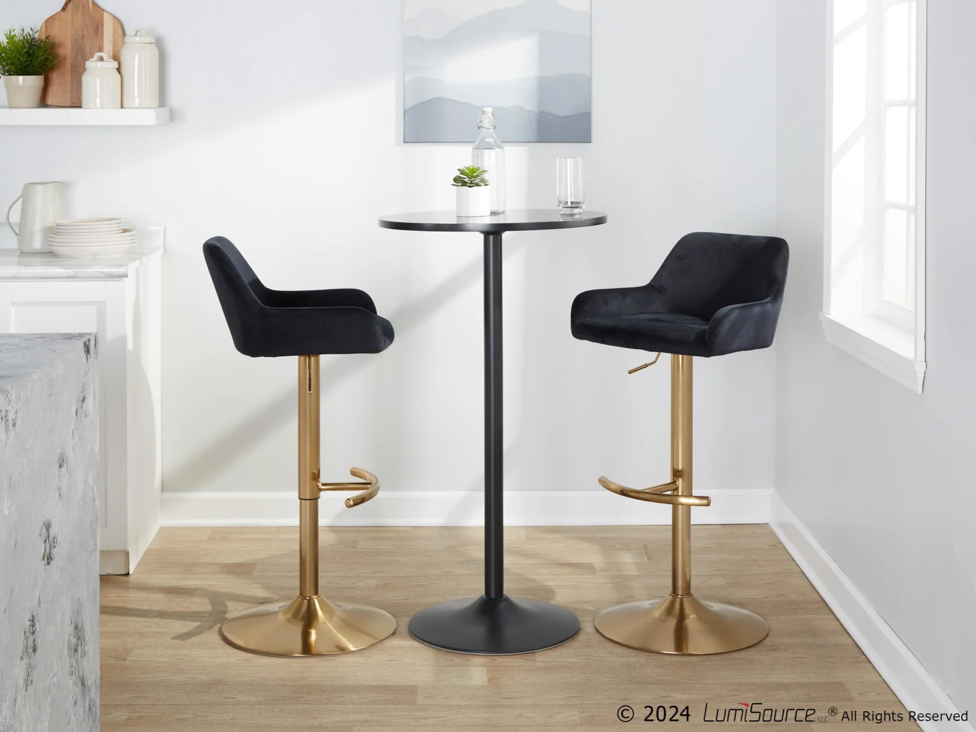 Daniella Adjustable Barstool - Set of 2 By LumiSource - BS-DNLAV-RT2 AUBK2 - Image 4