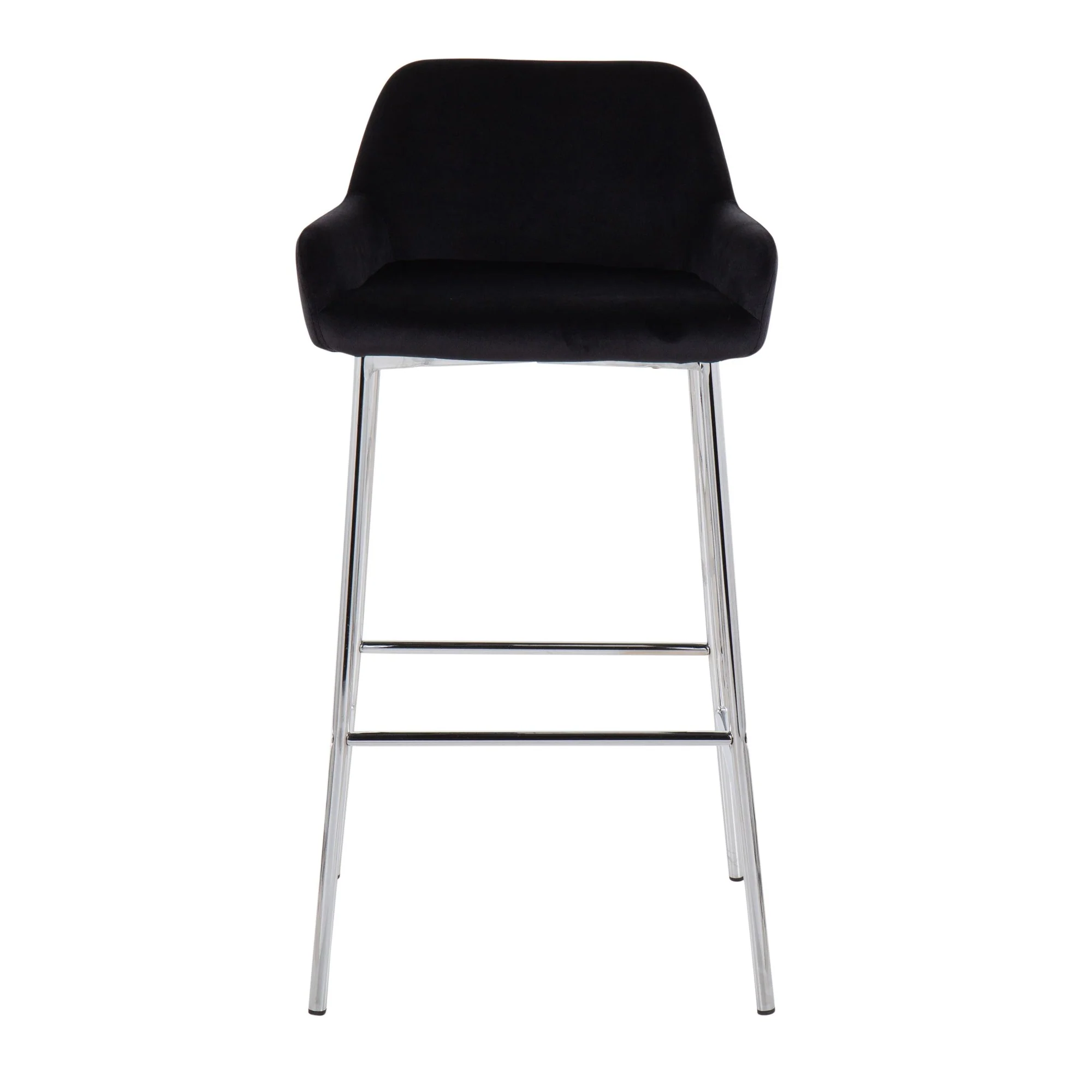 Daniella Fixed-Height Bar Stool - Set of 2 Black By LumiSource - B30-DNLA2 CHRMVBK2 - Image 2