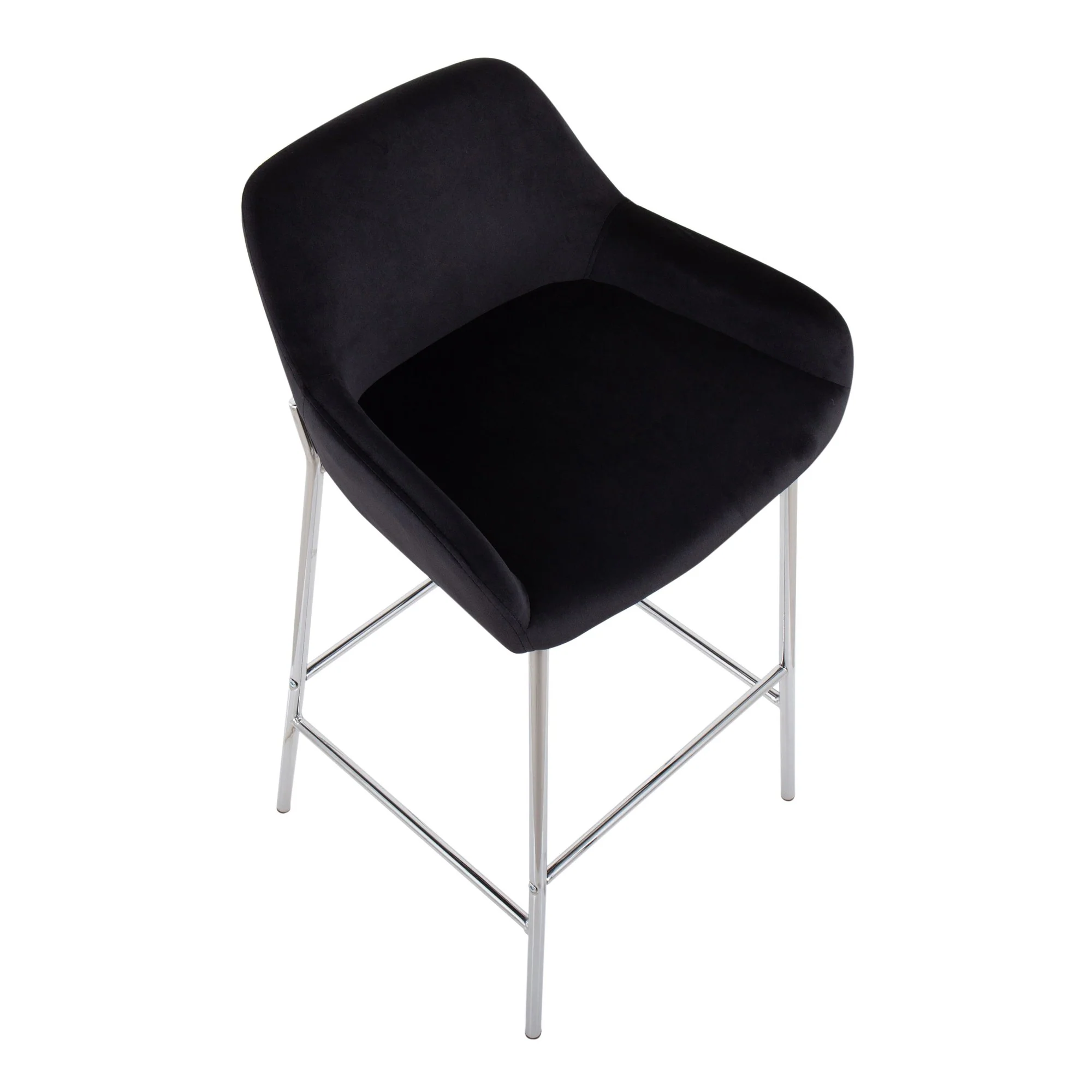 Daniella Fixed-Height Bar Stool - Set of 2 Black By LumiSource - B30-DNLA2 CHRMVBK2 - Image 3