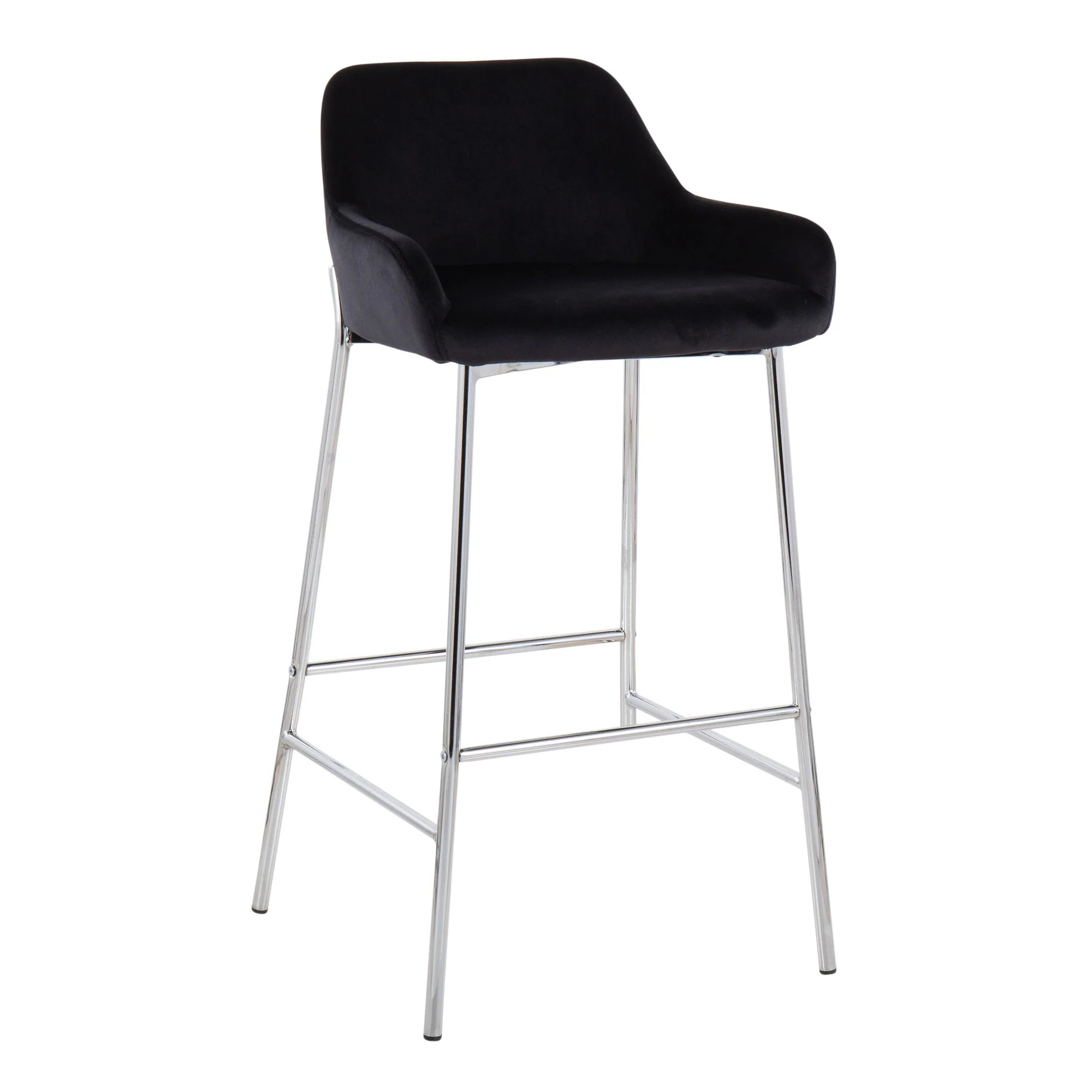 Daniella Fixed-Height Bar Stool - Set of 2 Black By LumiSource - B30-DNLA2 CHRMVBK2 - Image 5