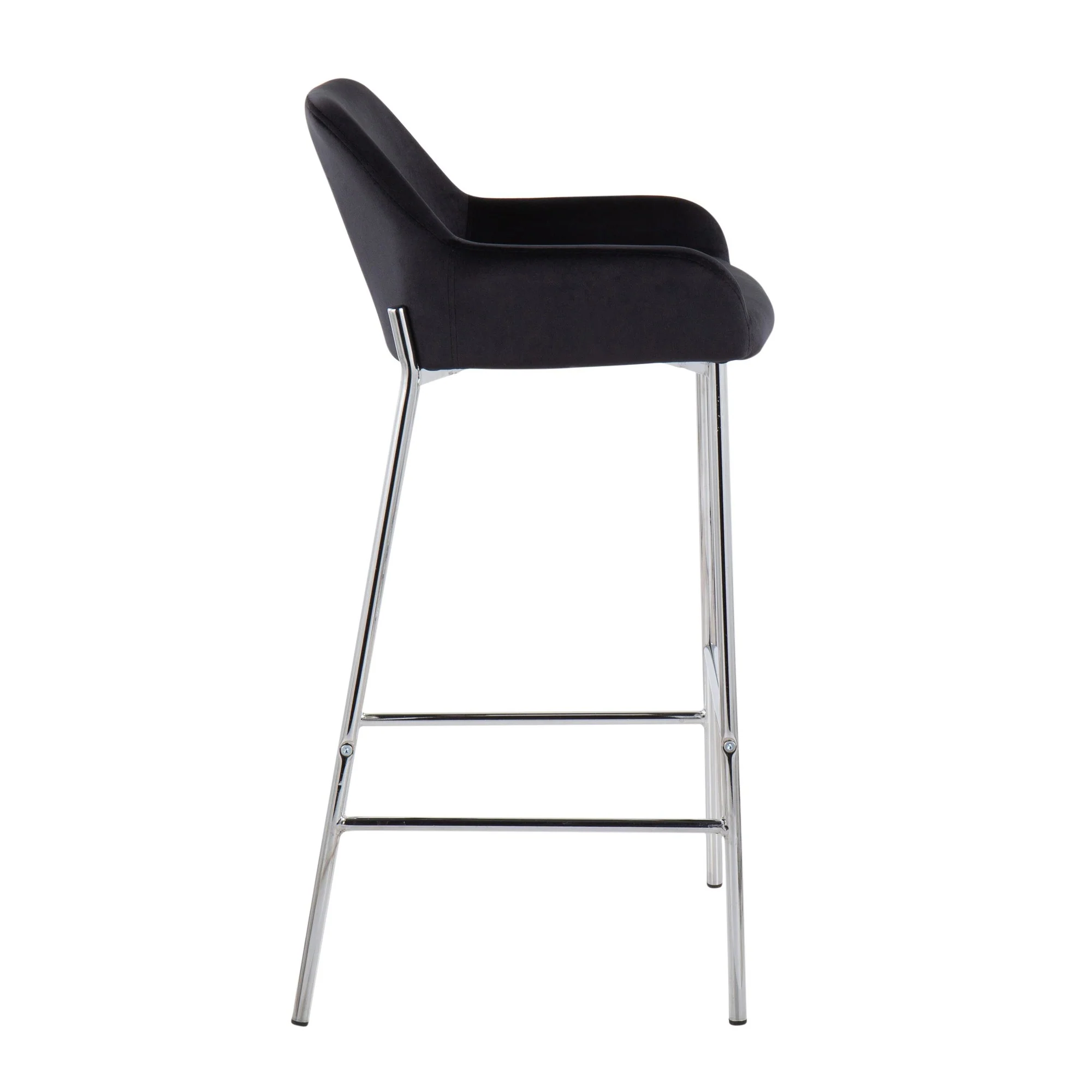 Daniella Fixed-Height Bar Stool - Set of 2 Black By LumiSource - B30-DNLA2 CHRMVBK2 - Image 6