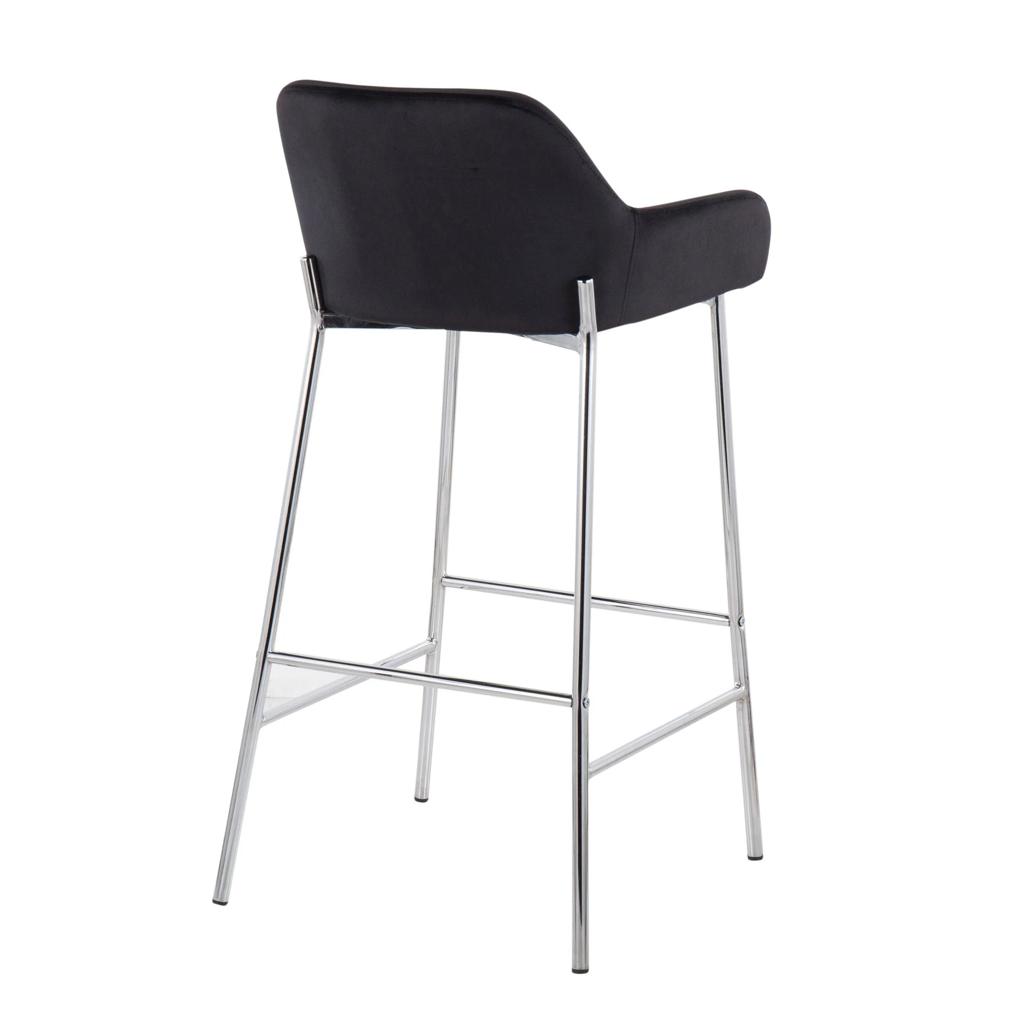 Daniella Fixed-Height Bar Stool - Set of 2 Black By LumiSource - B30-DNLA2 CHRMVBK2 - Image 7