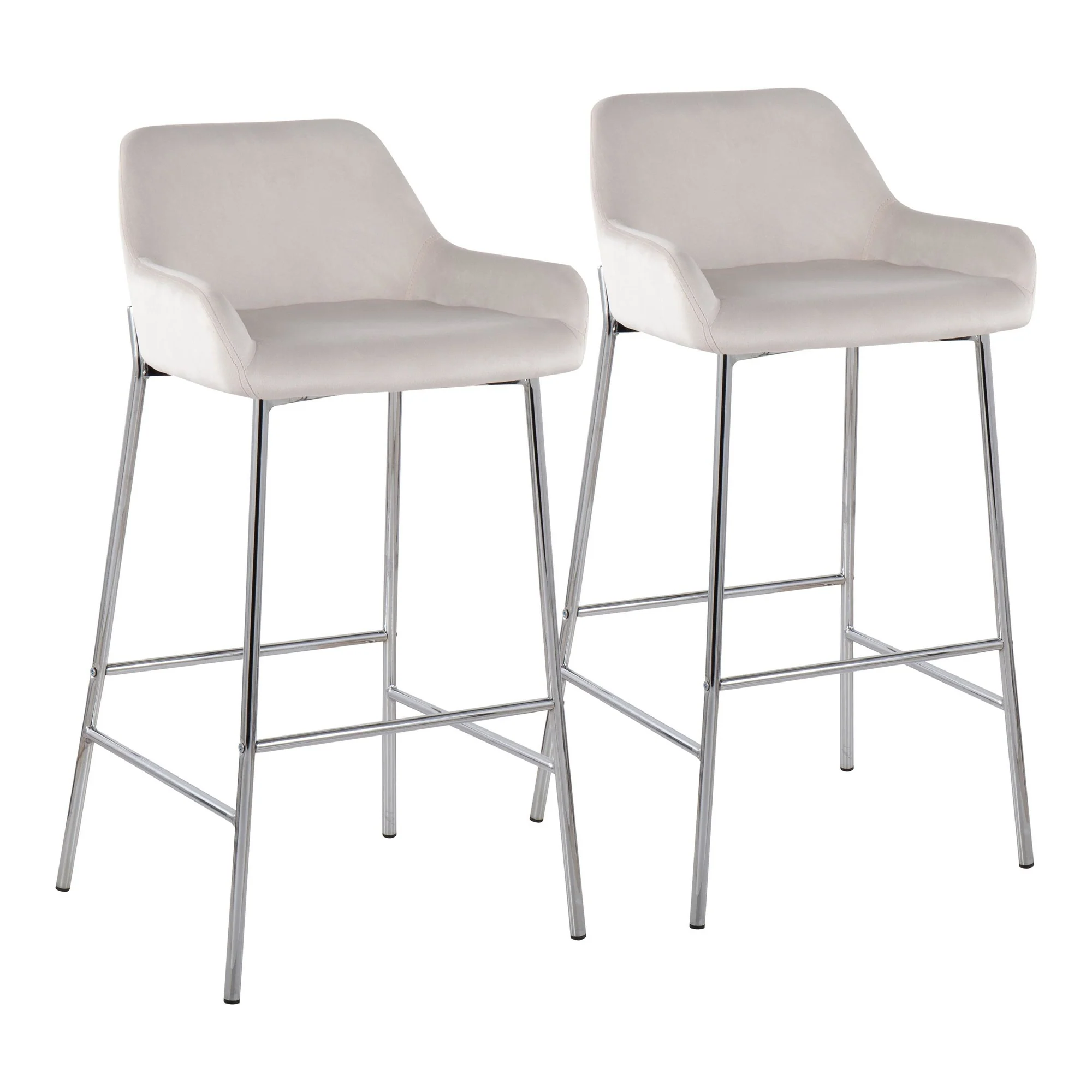 Daniella Fixed-Height Bar Stool - Set of 2 Black By LumiSource - B30-DNLA2 CHRMVBK2 - Image 9