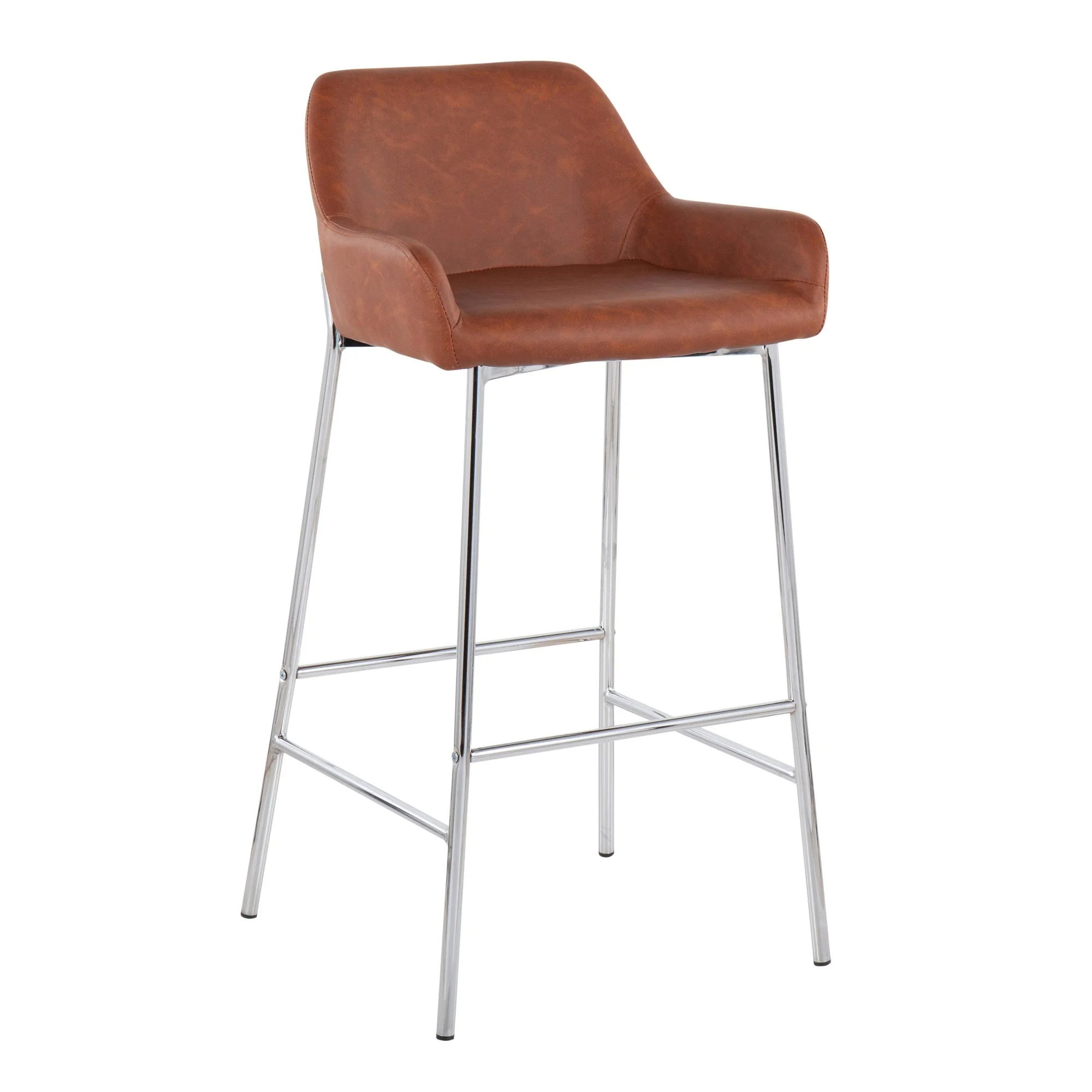 Daniella Fixed-Height Bar Stool - Set of 2 Cream By LumiSource - B30-DNLA2 CHRMPUCAM2 - Image 5
