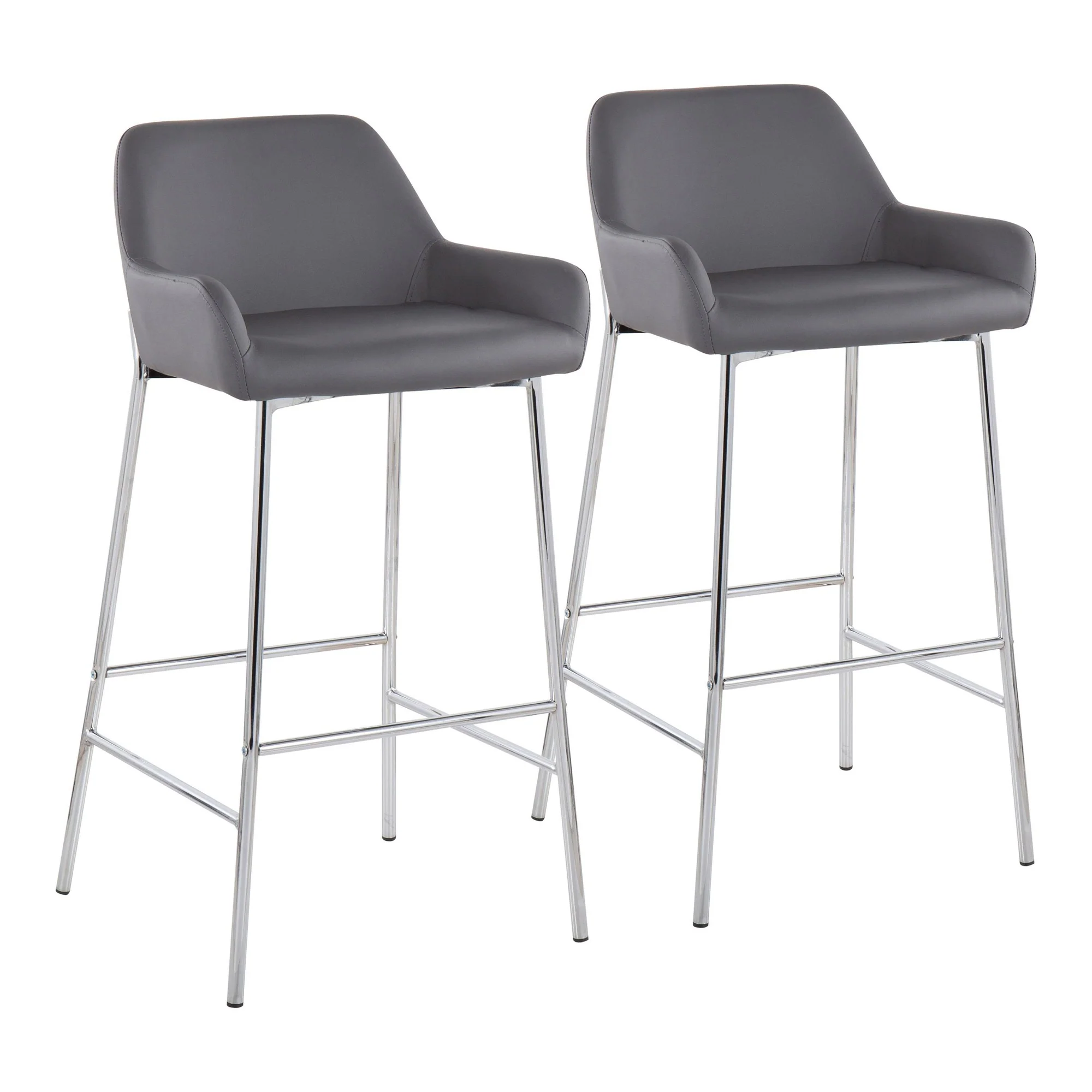 Daniella Fixed-Height Bar Stool - Set of 2 Cream By LumiSource - B30-DNLA2 CHRMPUCAM2 - Image 9