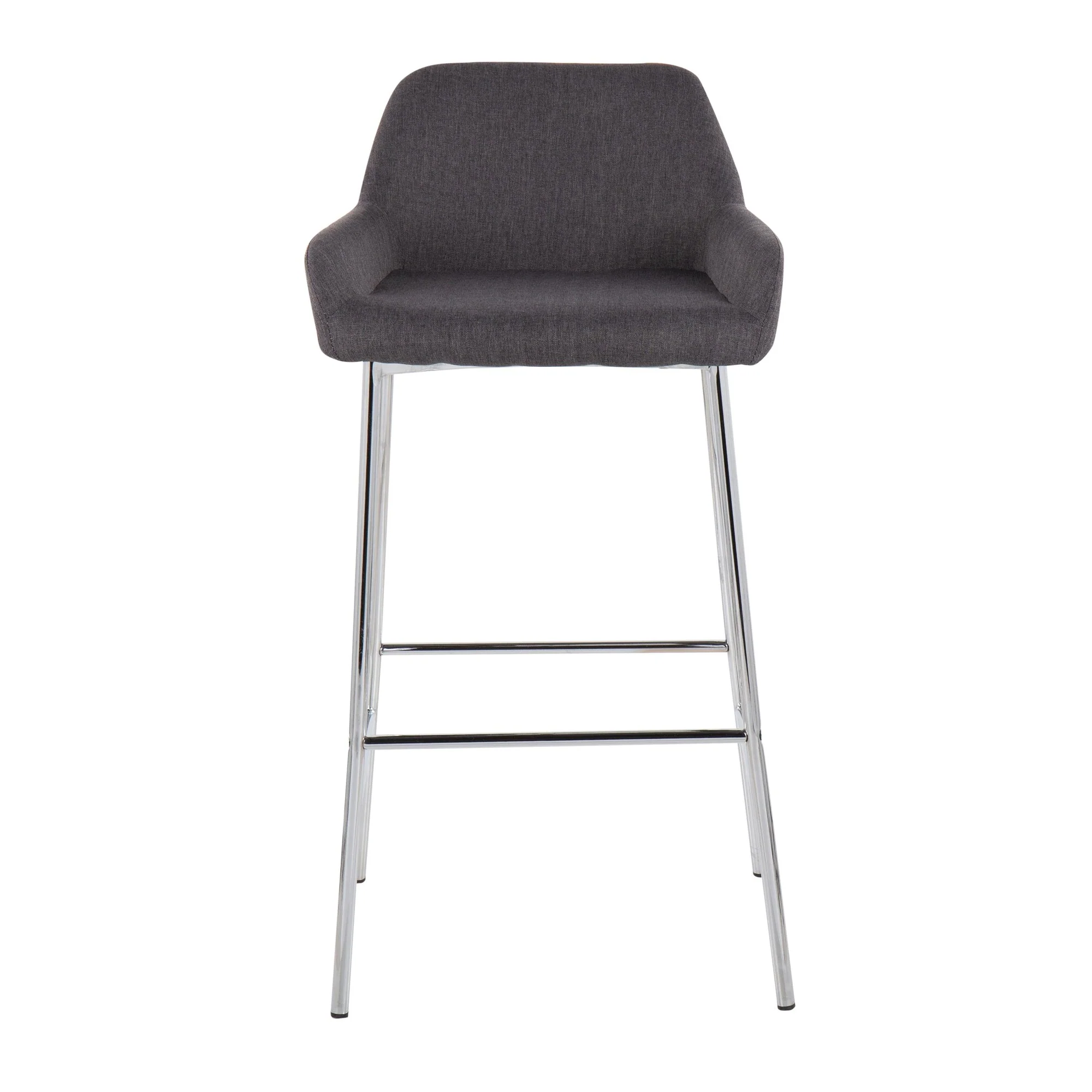 Daniella Fixed-Height Bar Stool - Set of 2 Gray By LumiSource - B30-DNLA2 CHRMCHAR2 - Image 2