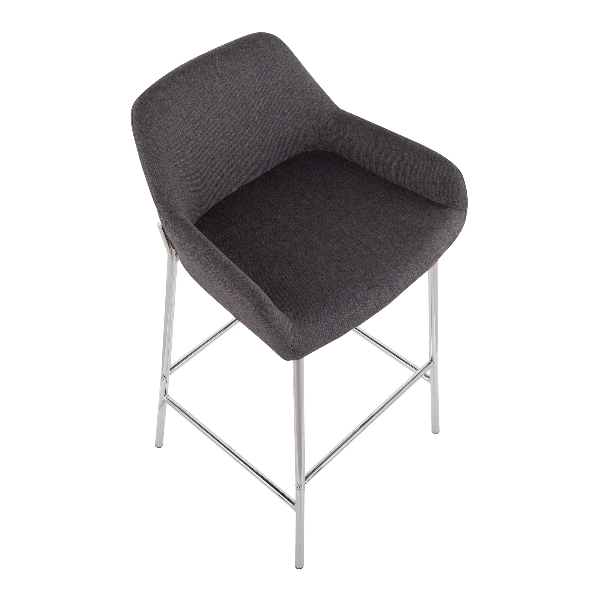Daniella Fixed-Height Bar Stool - Set of 2 Gray By LumiSource - B30-DNLA2 CHRMCHAR2 - Image 3