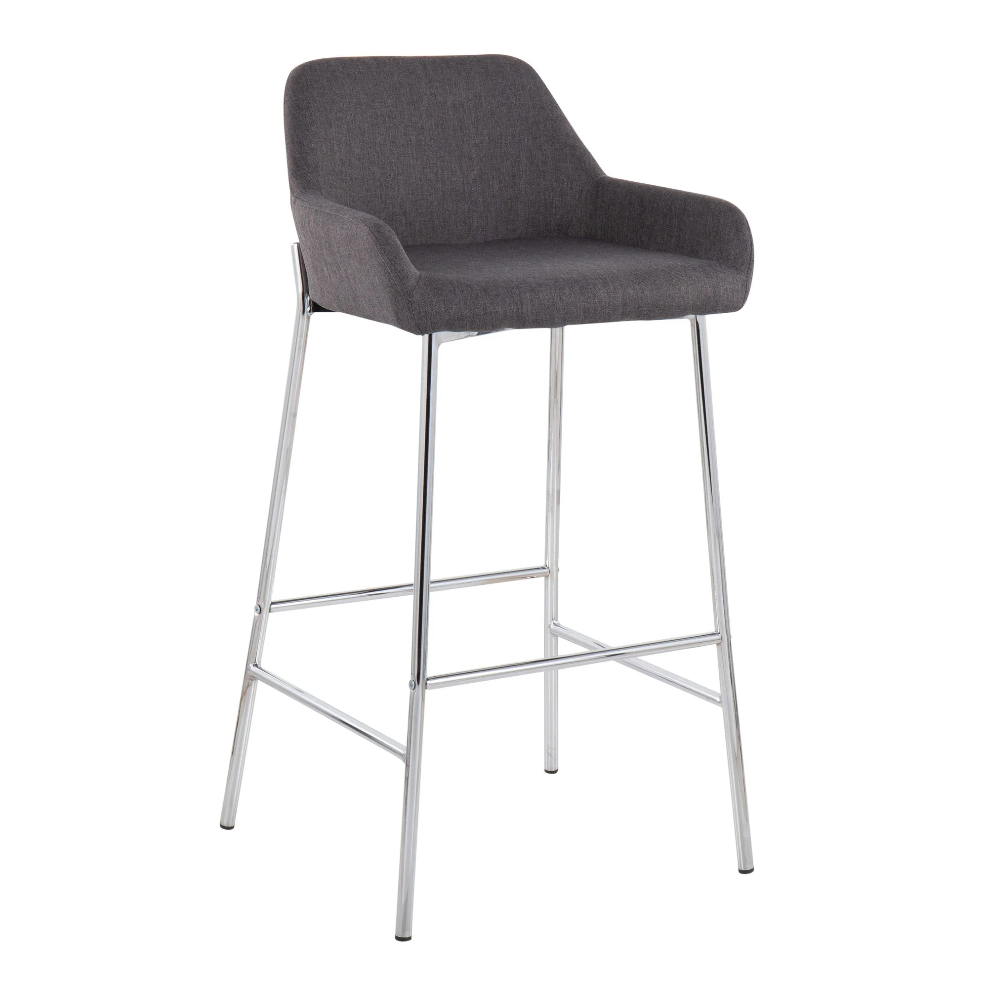 Daniella Fixed-Height Bar Stool - Set of 2 Gray By LumiSource - B30-DNLA2 CHRMCHAR2 - Image 5