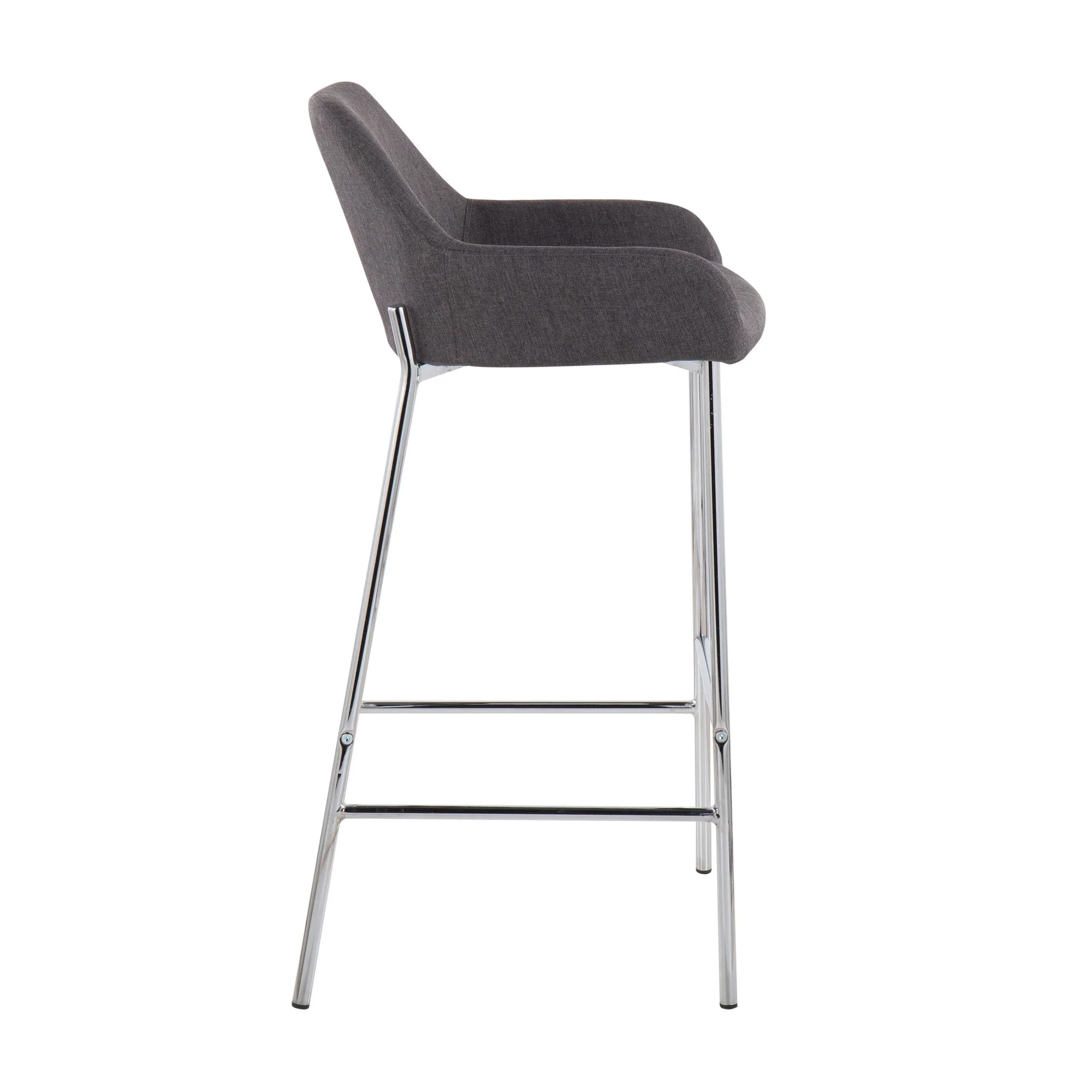 Daniella Fixed-Height Bar Stool - Set of 2 Gray By LumiSource - B30-DNLA2 CHRMCHAR2 - Image 6