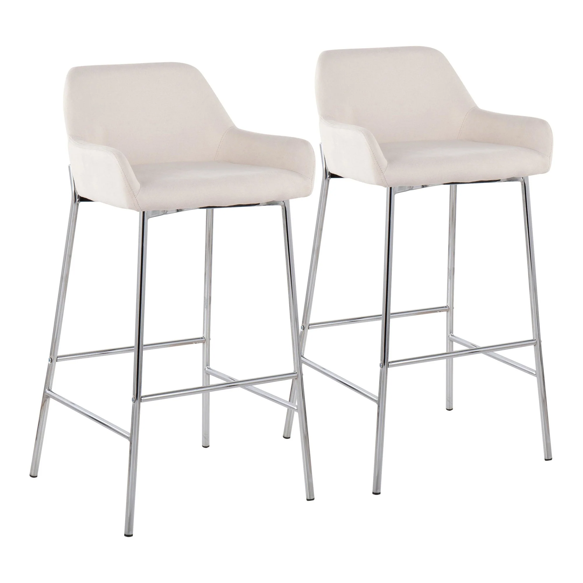 Daniella Fixed-Height Bar Stool - Set of 2 Gray By LumiSource - B30-DNLA2 CHRMCHAR2 - Image 9