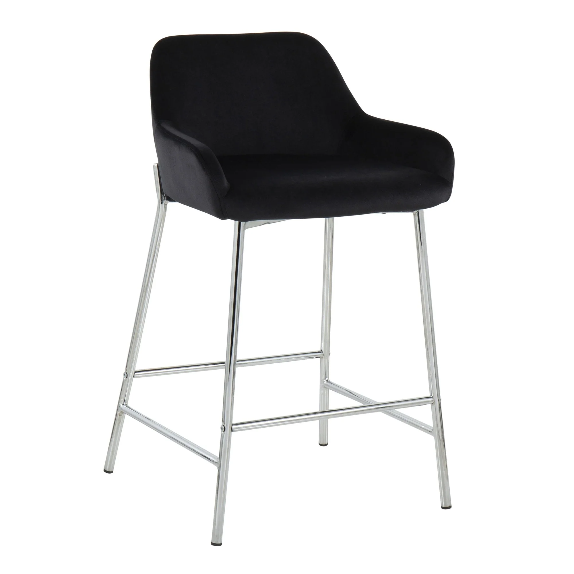 Daniella Fixed-Height Counter Stool - Set of 2 Black By LumiSource - B24-DNLA2 CHRMVBK2 - Image 7
