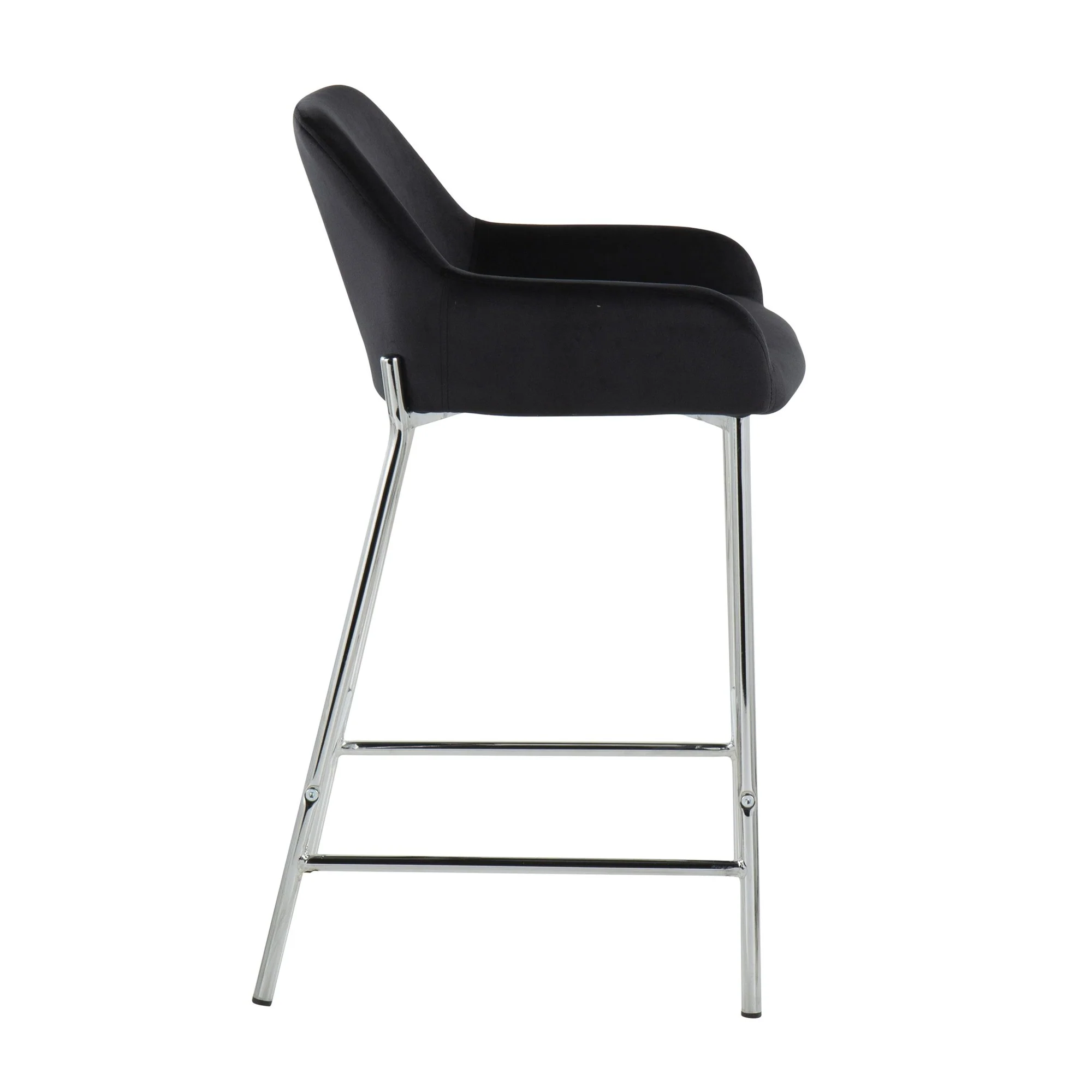 Daniella Fixed-Height Counter Stool - Set of 2 Black By LumiSource - B24-DNLA2 CHRMVBK2 - Image 8