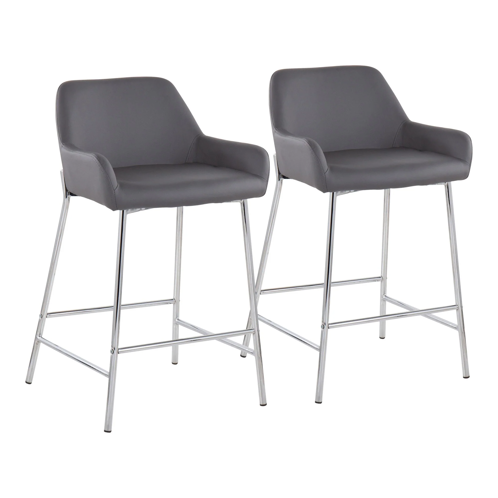 Daniella Fixed-Height Counter Stool - Set of 2 Cream By LumiSource - B24-DNLA2 CHRMPUCAM2 - Image 11