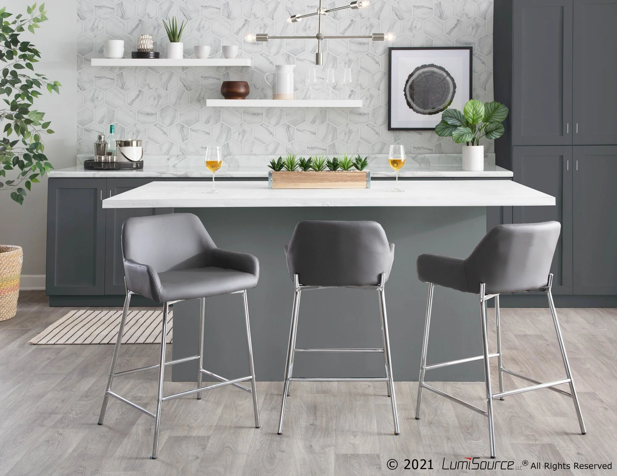 Daniella Fixed-Height Counter Stool - Set of 2 Cream By LumiSource - B24-DNLA2 CHRMPUCAM2 - Image 16