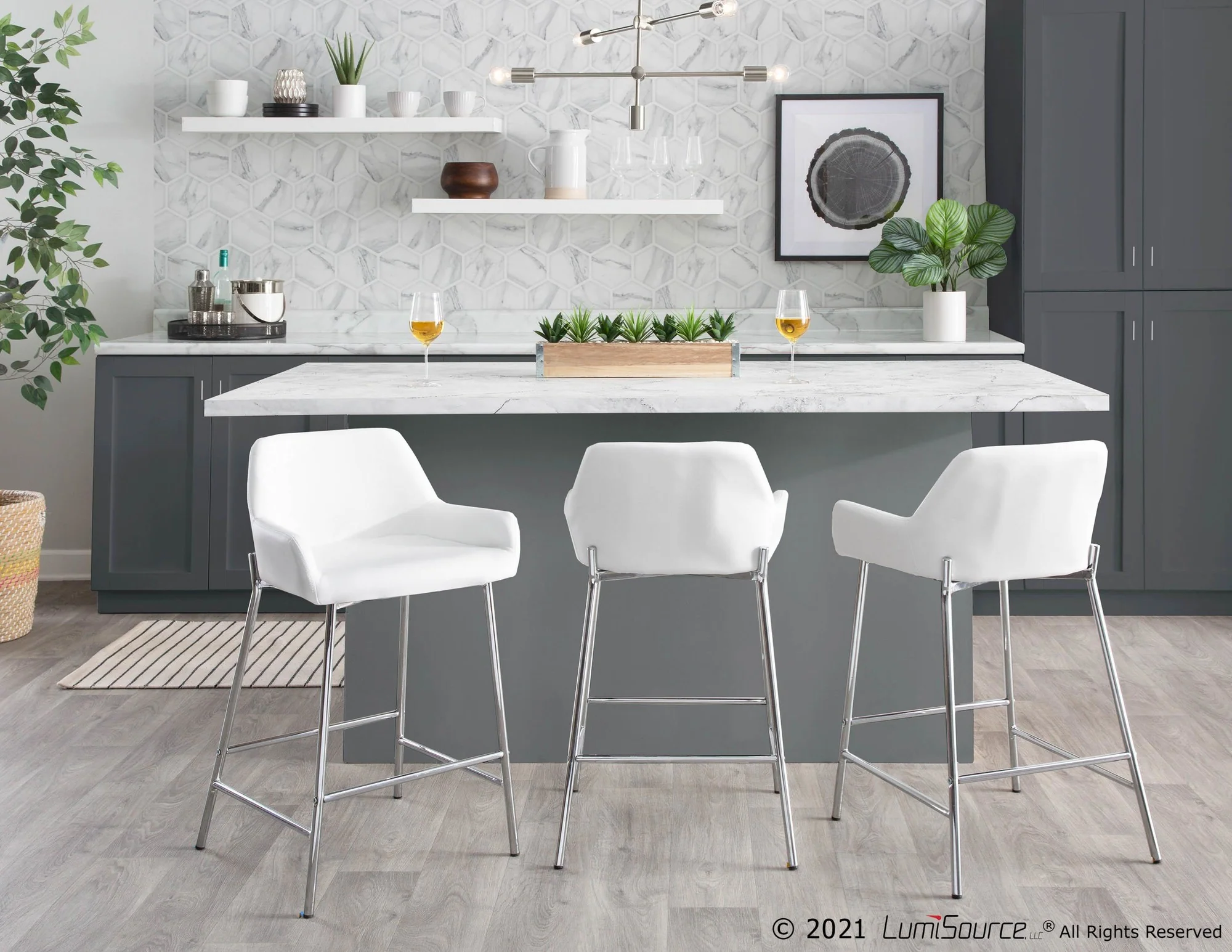 Daniella Fixed-Height Counter Stool - Set of 2 Cream By LumiSource - B24-DNLA2 CHRMPUCAM2 - Image 25