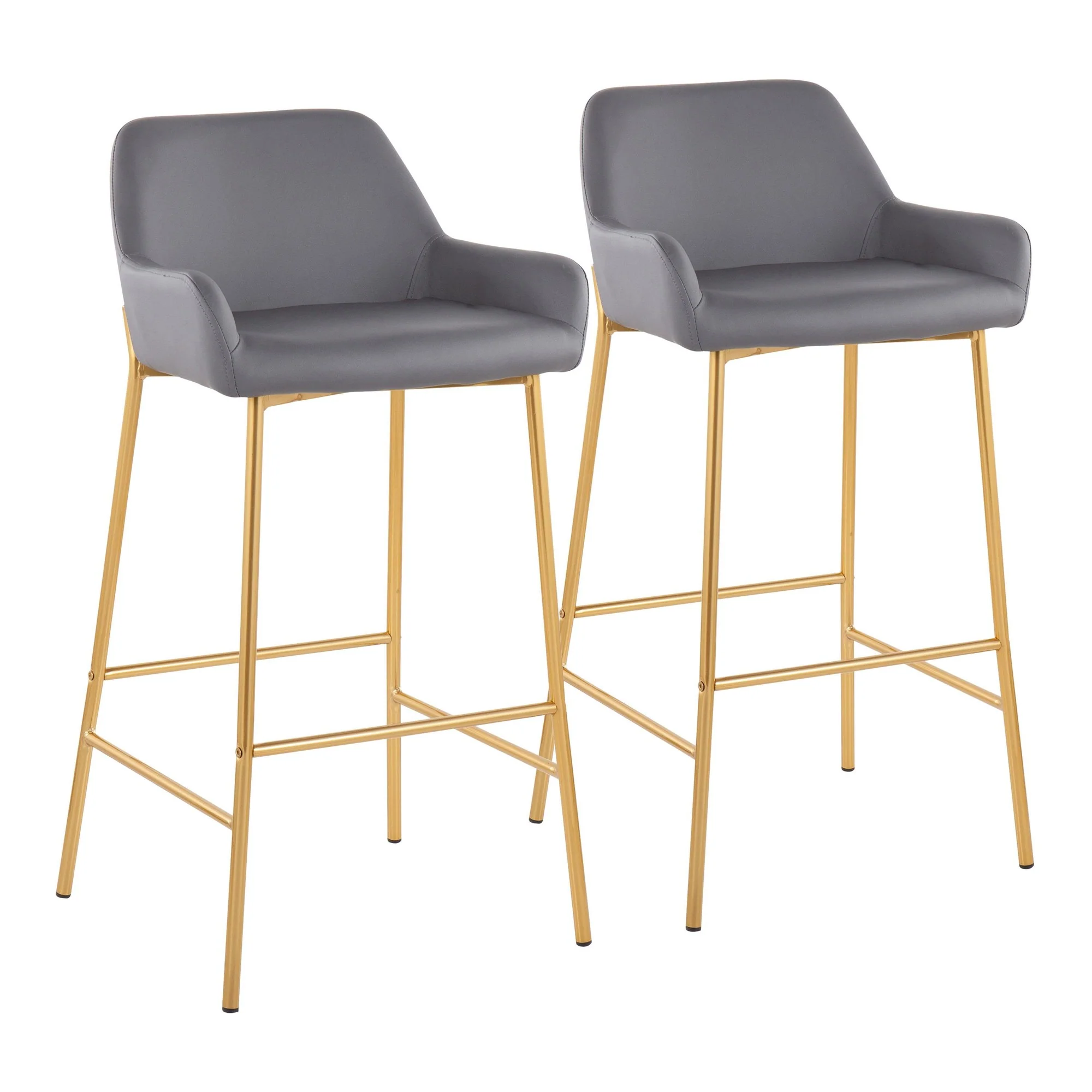 Daniella Fixed-Height Bar Stool - Set of 2 Cream By LumiSource - B30-DNLA2 AUPUCAM2 - Image 9