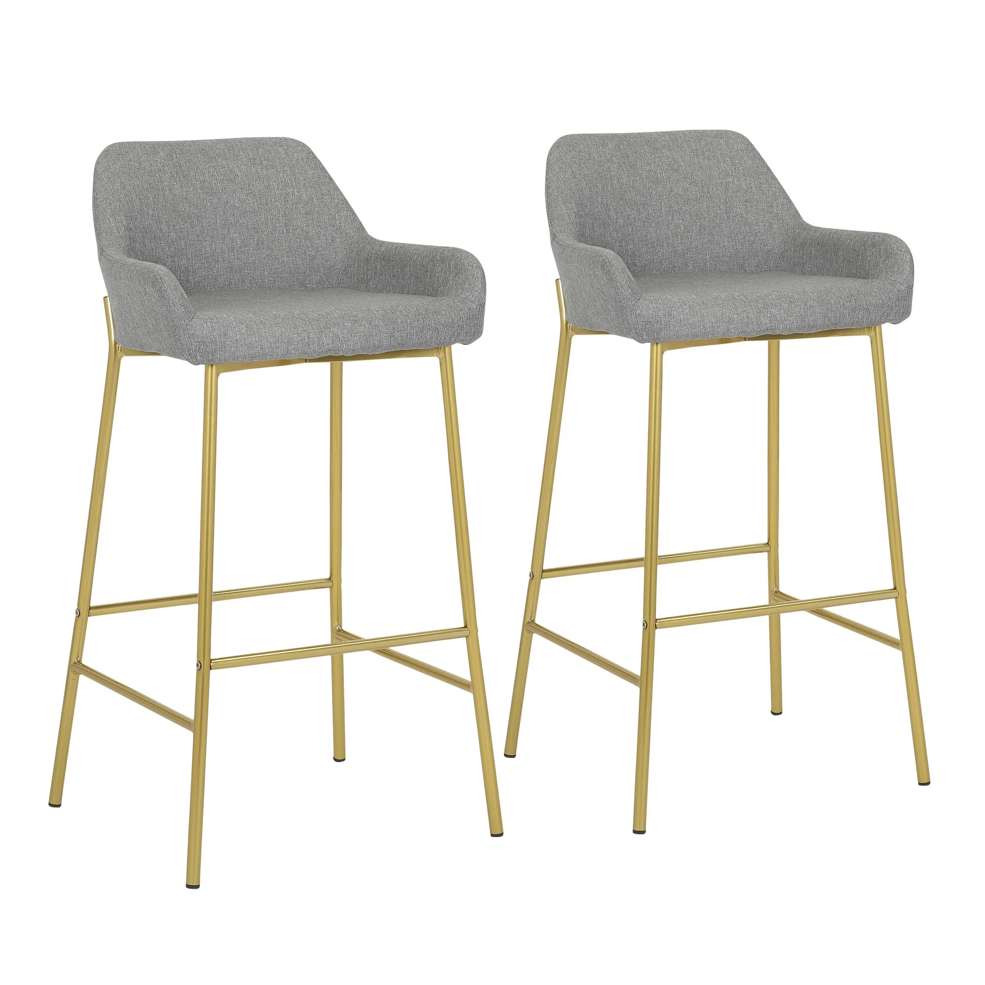 Daniella Fixed-Height Bar Stool - Set of 2 Gray By LumiSource - B30-DNLA2 AUCHAR2 - Image 17