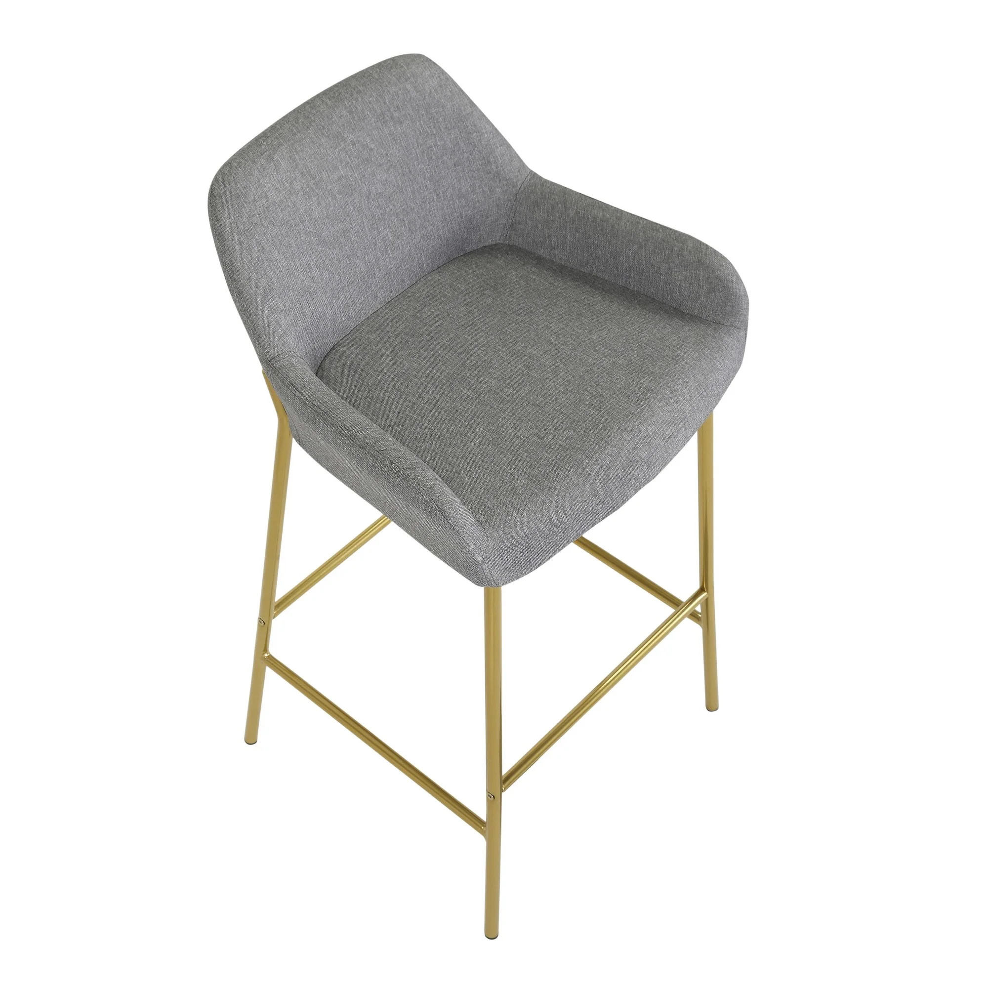 Daniella Fixed-Height Bar Stool - Set of 2 Gray By LumiSource - B30-DNLA2 AUCHAR2 - Image 19