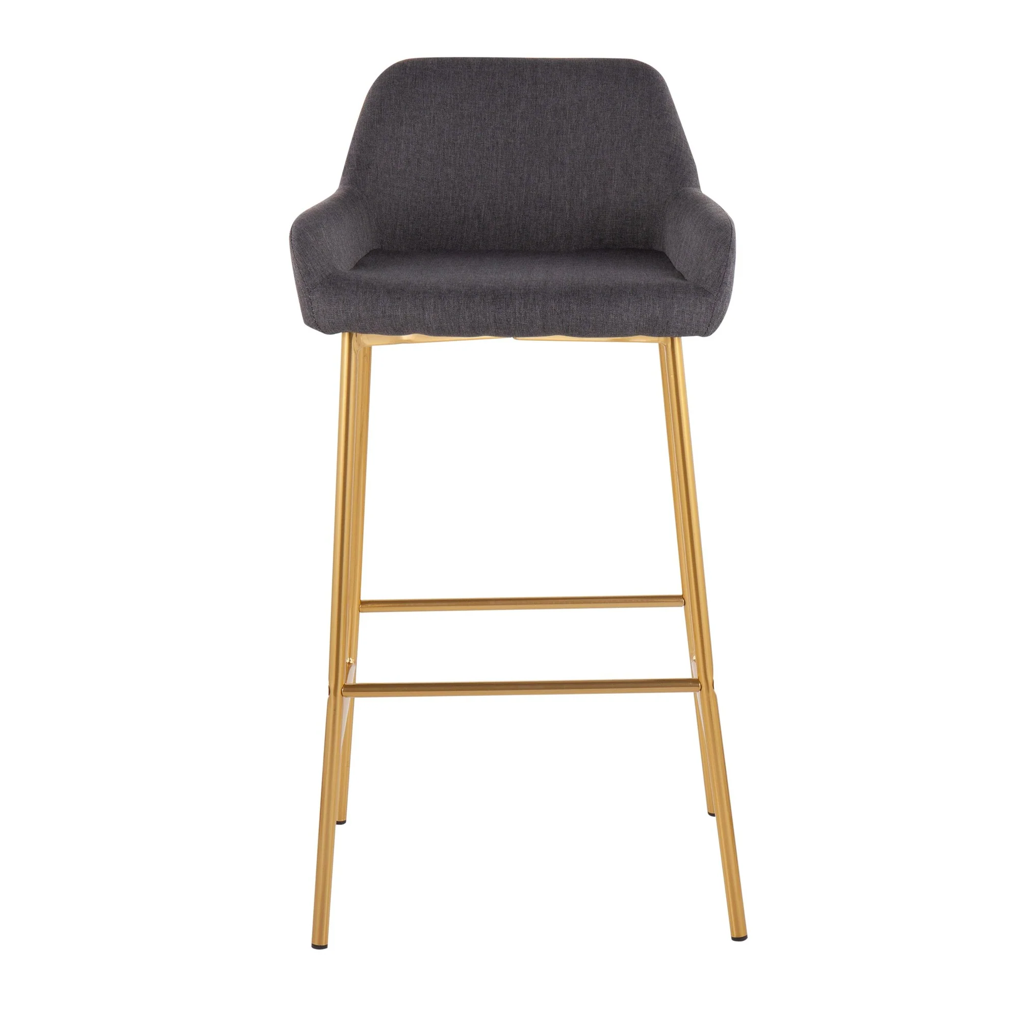 Daniella Fixed-Height Bar Stool - Set of 2 Gray By LumiSource - B30-DNLA2 AUCHAR2 - Image 2