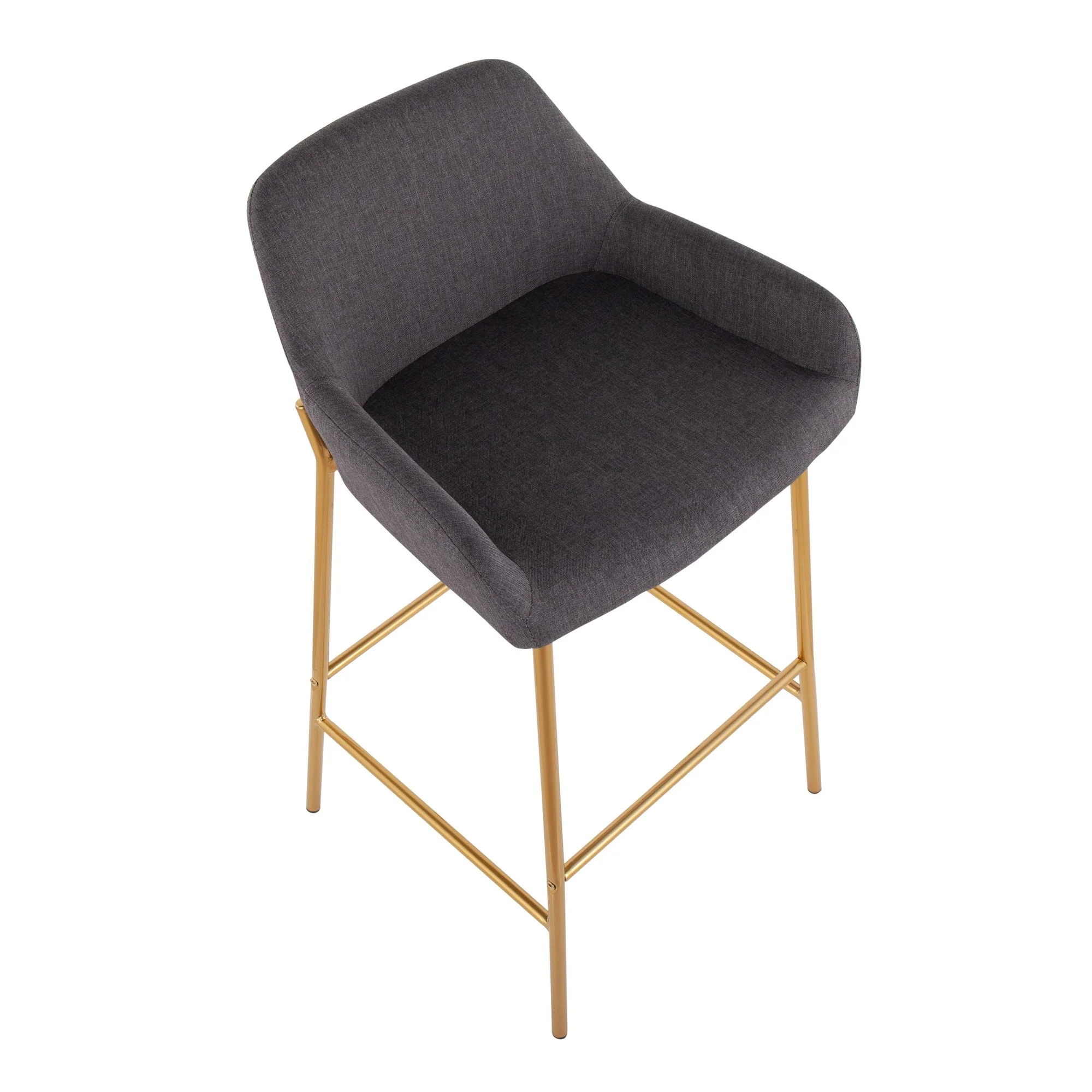 Daniella Fixed-Height Bar Stool - Set of 2 Gray By LumiSource - B30-DNLA2 AUCHAR2 - Image 3
