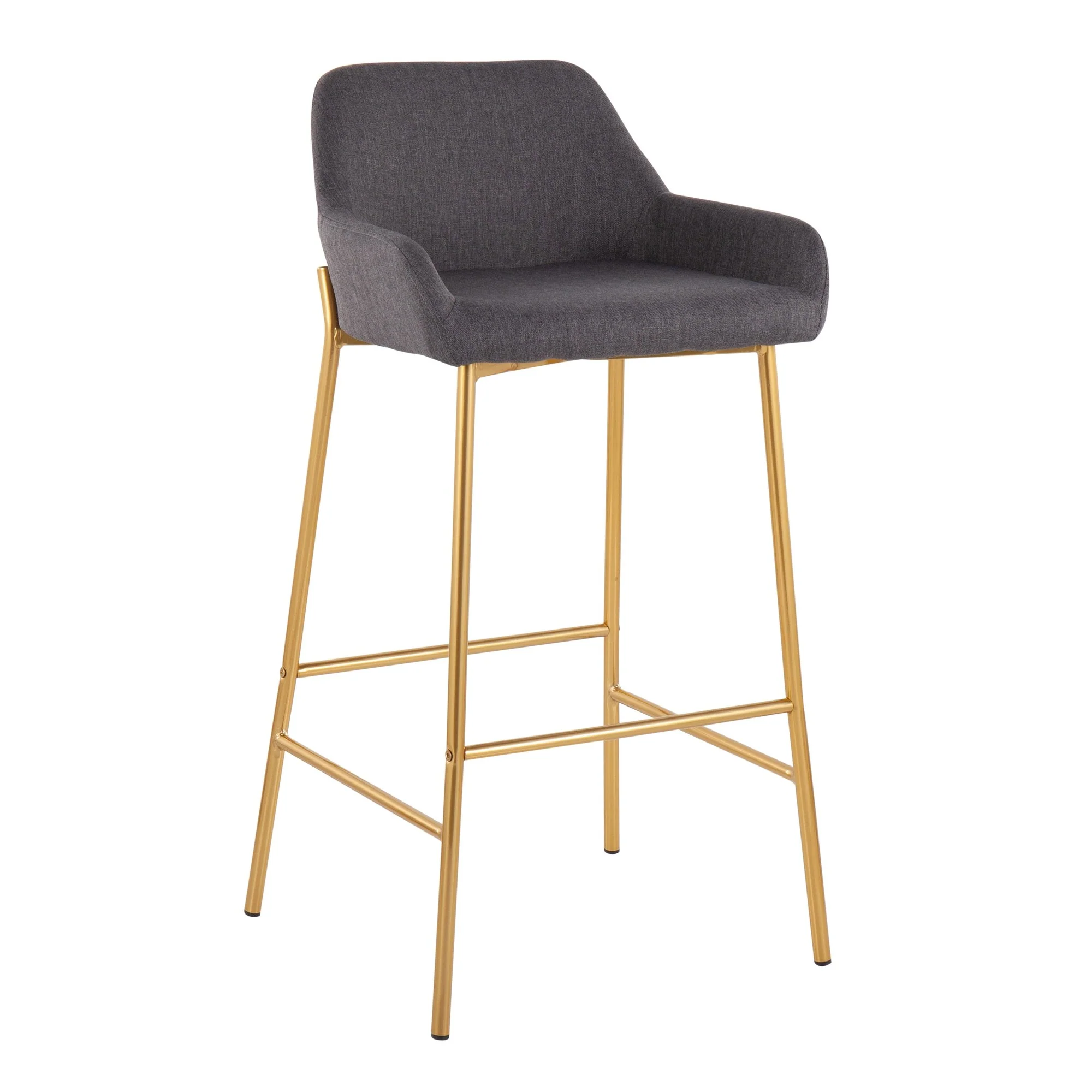 Daniella Fixed-Height Bar Stool - Set of 2 Gray By LumiSource - B30-DNLA2 AUCHAR2 - Image 5