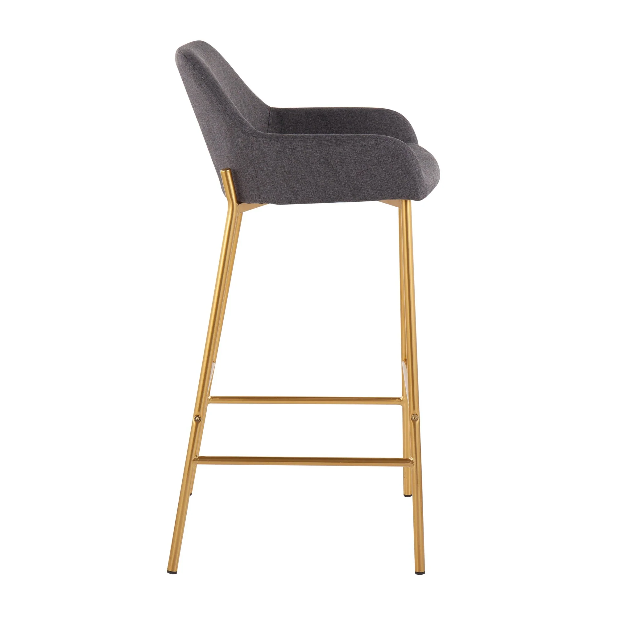 Daniella Fixed-Height Bar Stool - Set of 2 Gray By LumiSource - B30-DNLA2 AUCHAR2 - Image 6