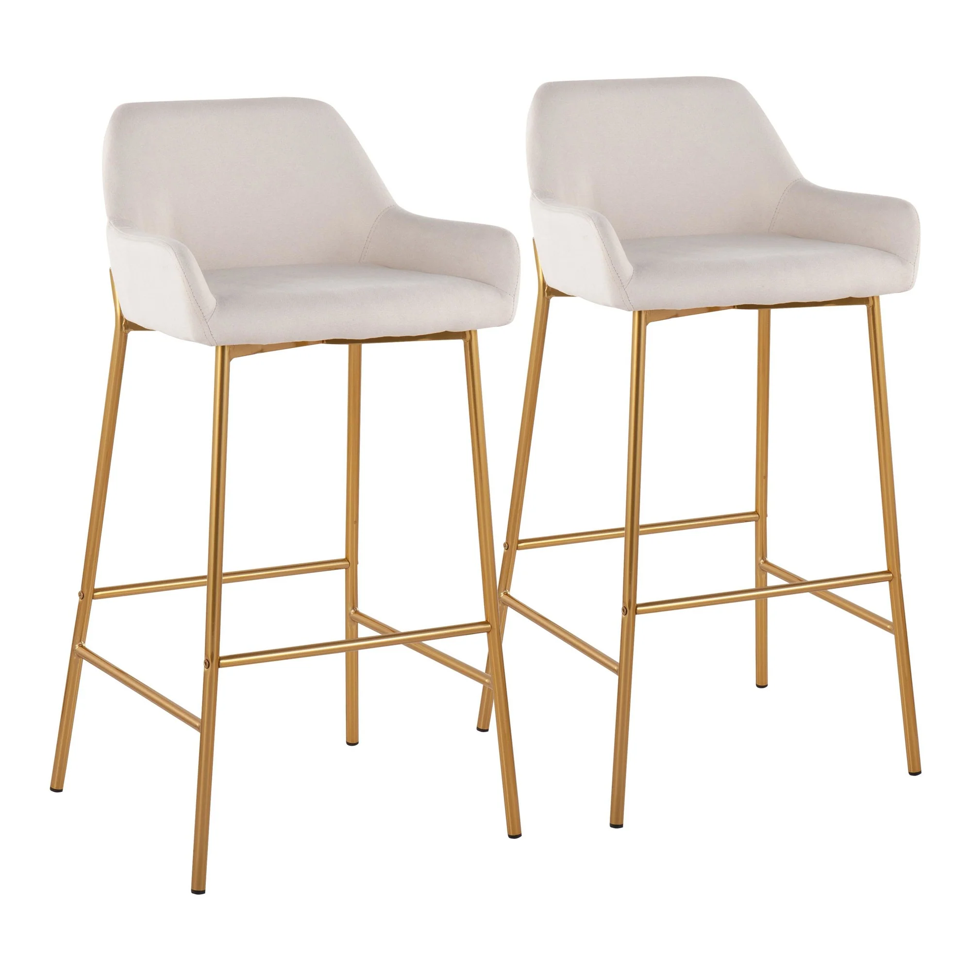Daniella Fixed-Height Bar Stool - Set of 2 Gray By LumiSource - B30-DNLA2 AUCHAR2 - Image 9