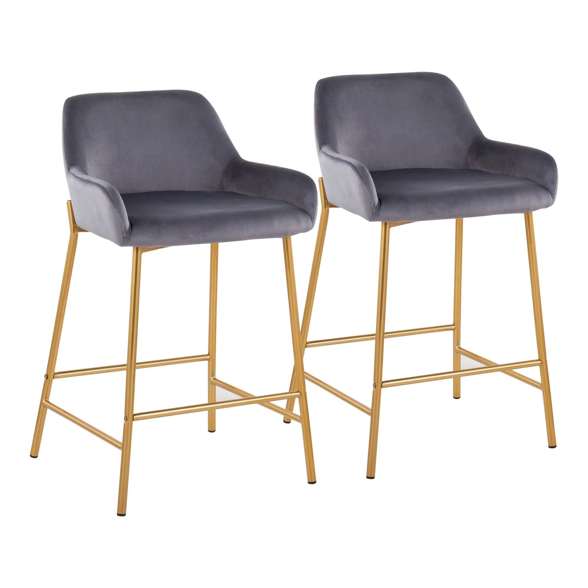 Daniella Fixed-Height Counter Stool - Set of 2 Black By LumiSource - B24-DNLA2 AUVBK2 - Image 11