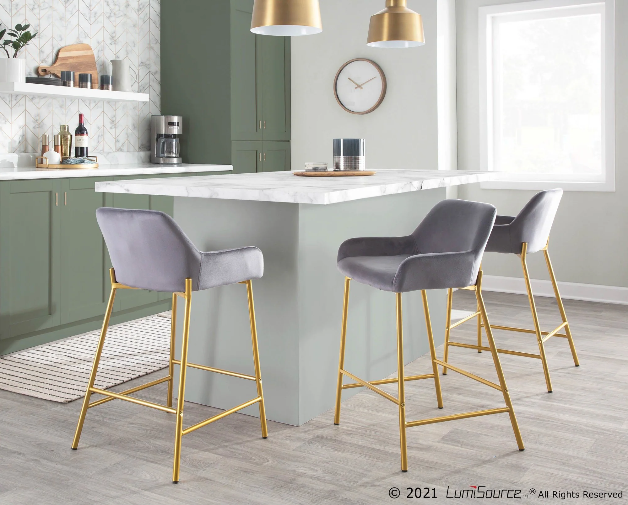 Daniella Fixed-Height Counter Stool - Set of 2 Black By LumiSource - B24-DNLA2 AUVBK2 - Image 15