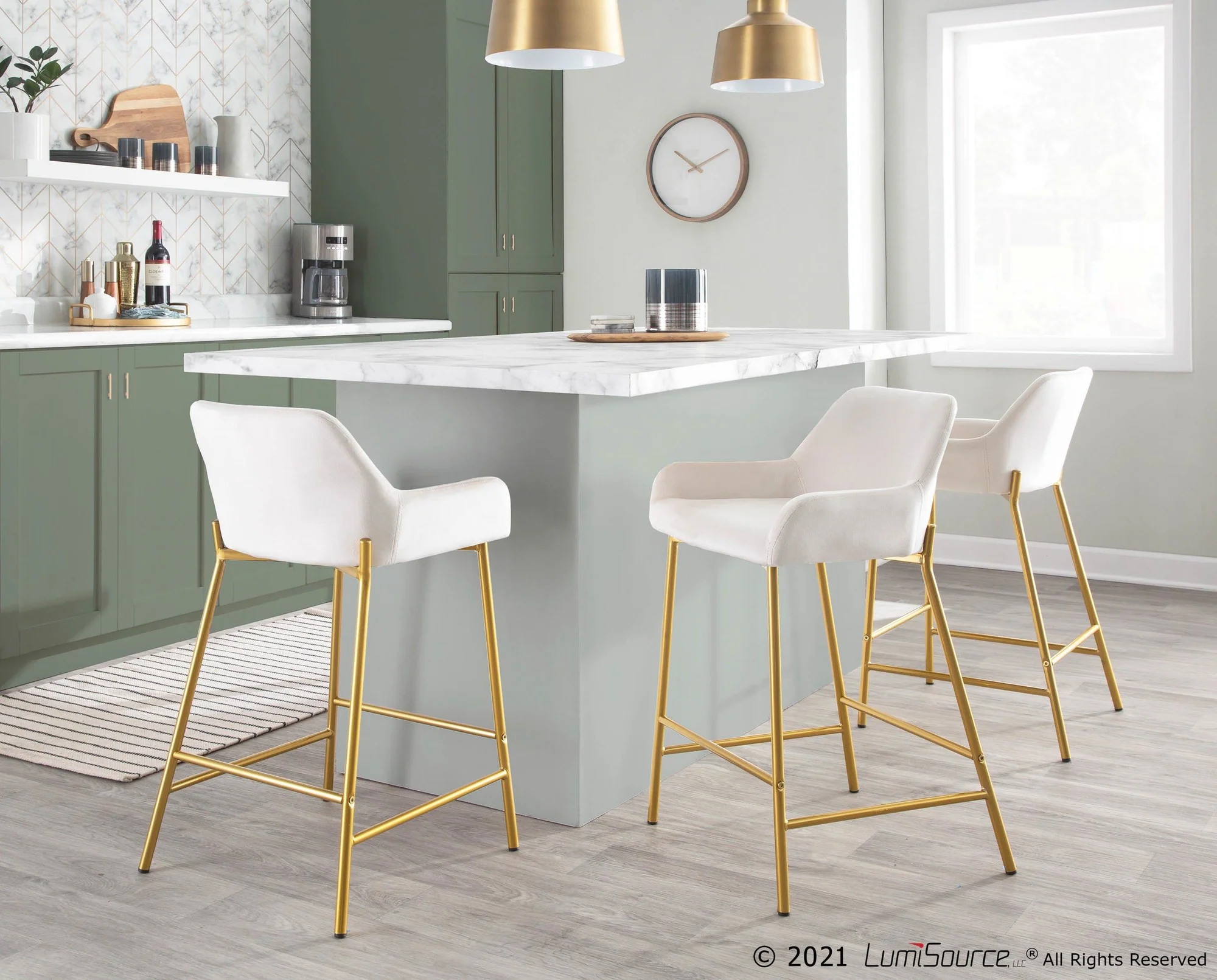 Daniella Fixed-Height Counter Stool - Set of 2 Black By LumiSource - B24-DNLA2 AUVBK2 - Image 25