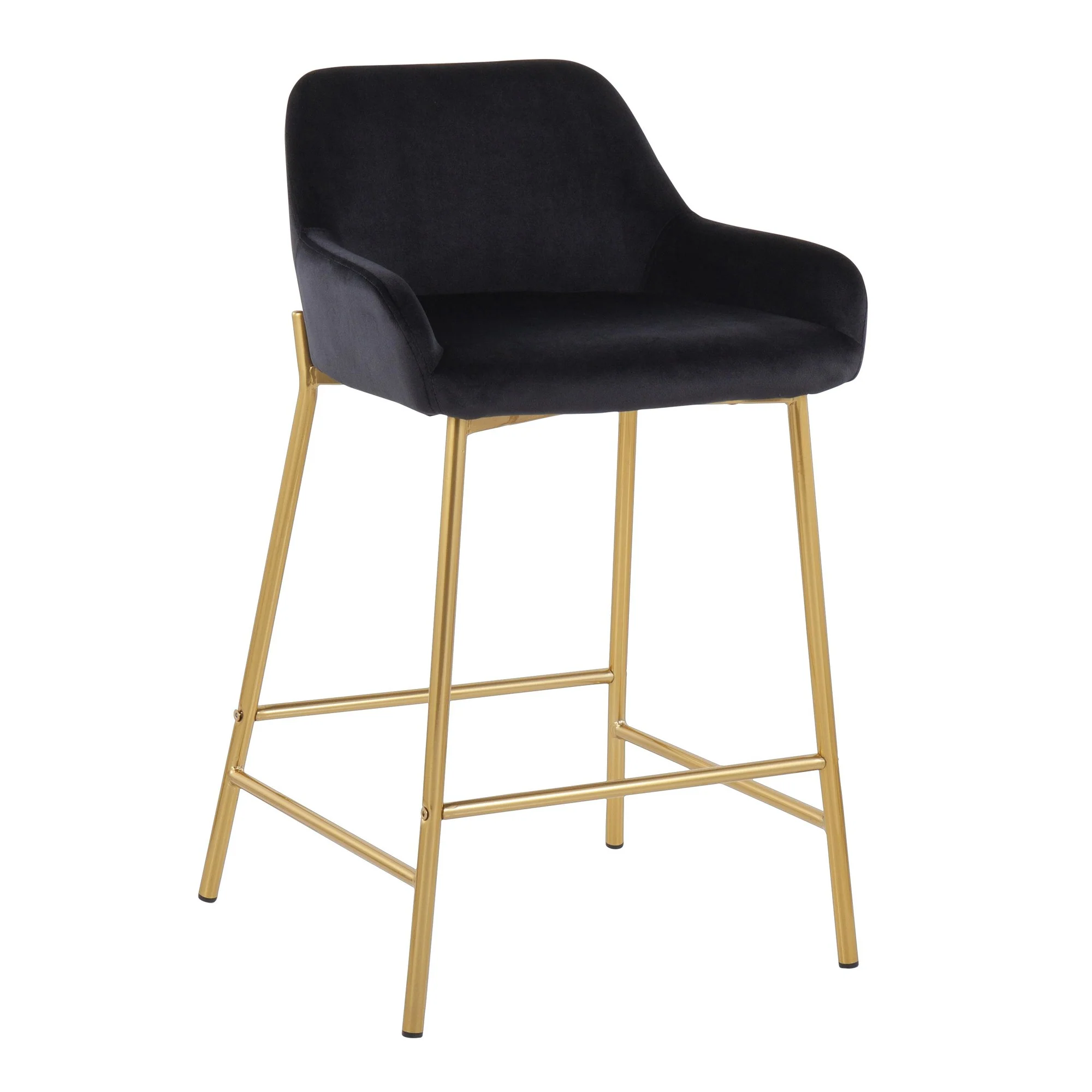 Daniella Fixed-Height Counter Stool - Set of 2 Black By LumiSource - B24-DNLA2 AUVBK2 - Image 7