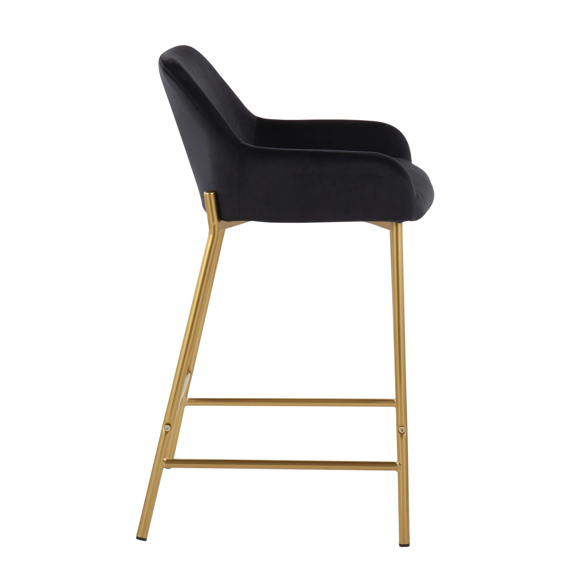 Daniella Fixed-Height Counter Stool - Set of 2 Black By LumiSource - B24-DNLA2 AUVBK2 - Image 8