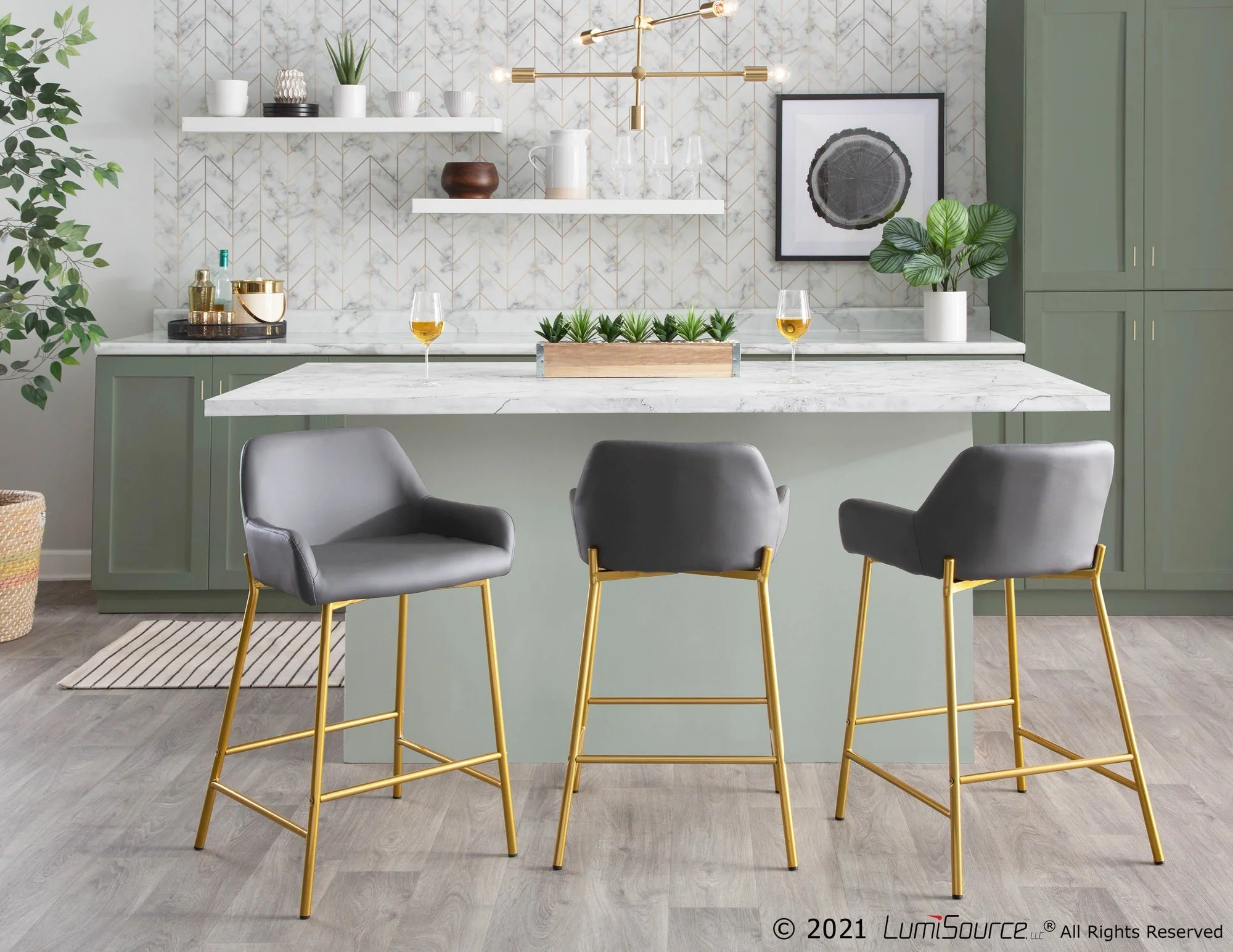 Daniella Fixed-Height Counter Stool - Set of 2 Cream By LumiSource - B24-DNLA2 AUPUCAM2 - Image 16