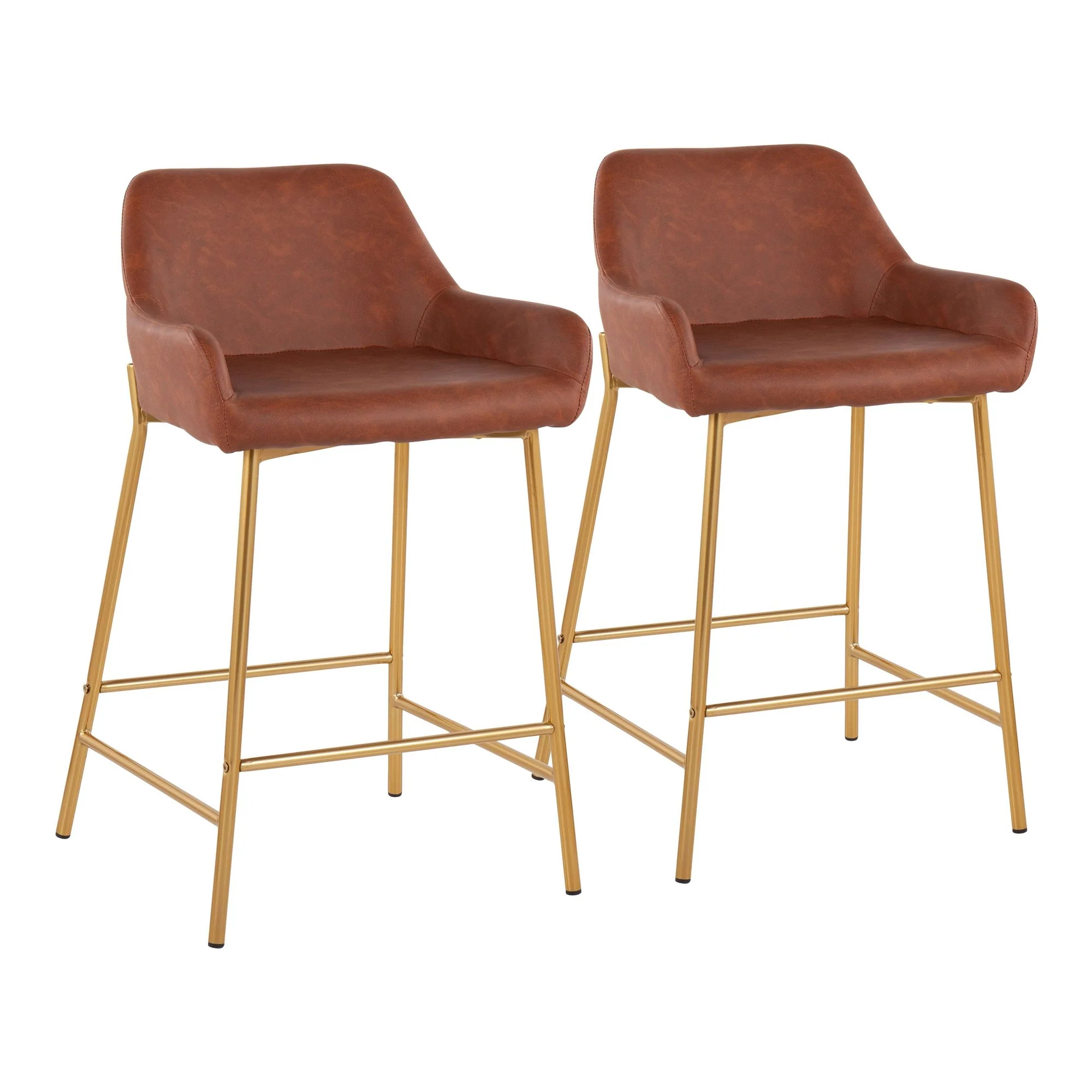 Daniella Fixed-Height Counter Stool - Set of 2 Cream By LumiSource - B24-DNLA2 AUPUCAM2 - Image 2