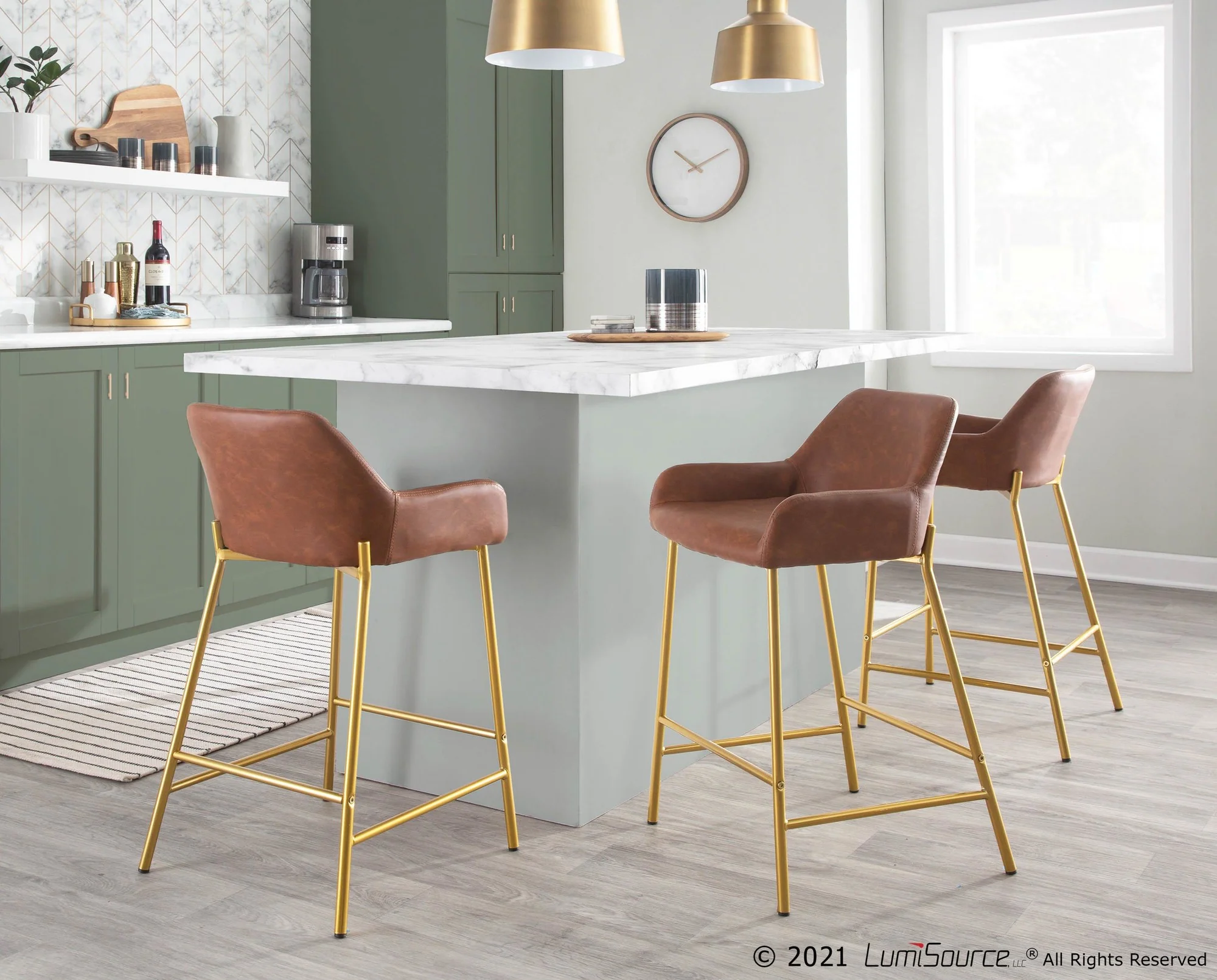 Daniella Fixed-Height Counter Stool - Set of 2 Cream By LumiSource - B24-DNLA2 AUPUCAM2 - Image 6