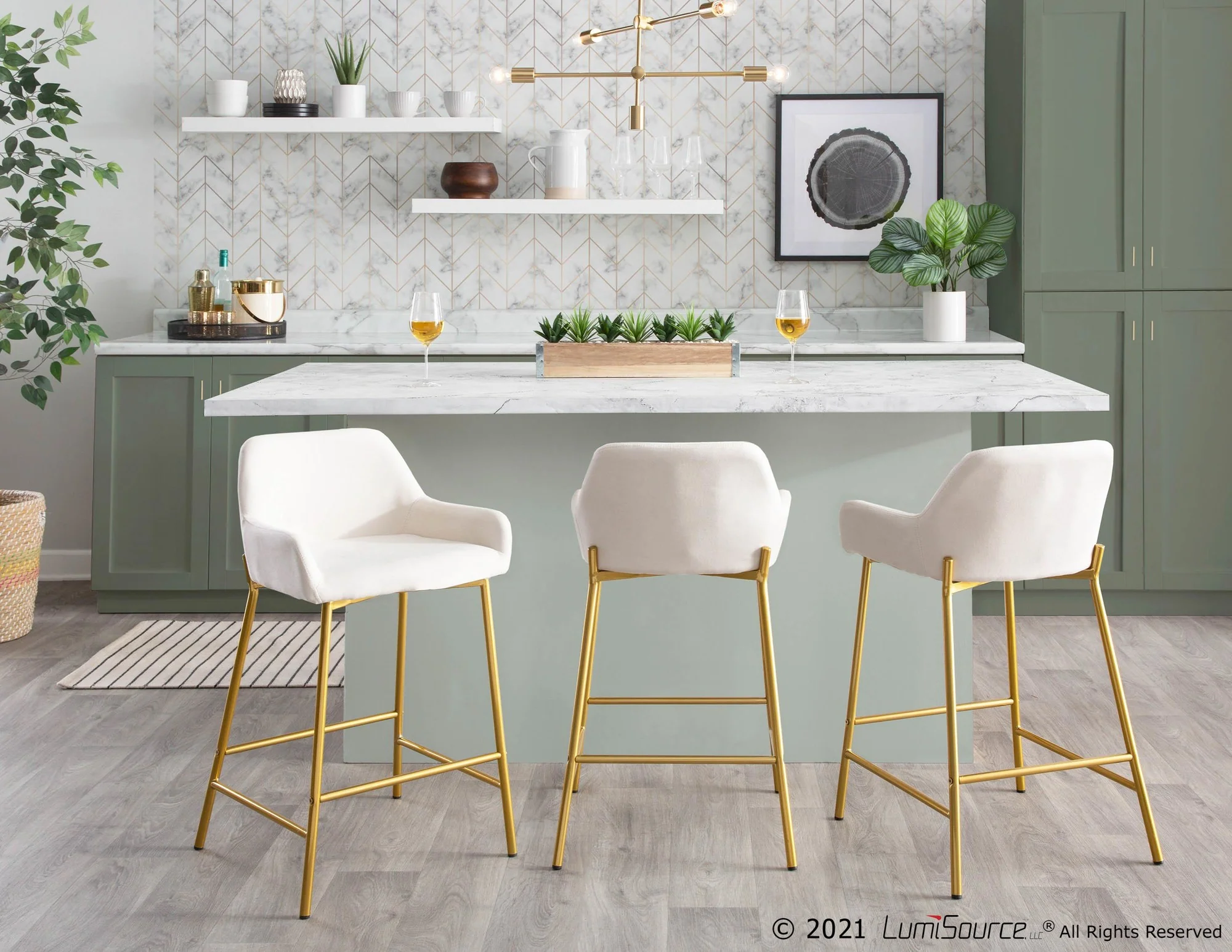 Daniella Fixed-Height Counter Stool - Set of 2 Gray By LumiSource - B24-DNLA2 AUCHAR2 - Image 16