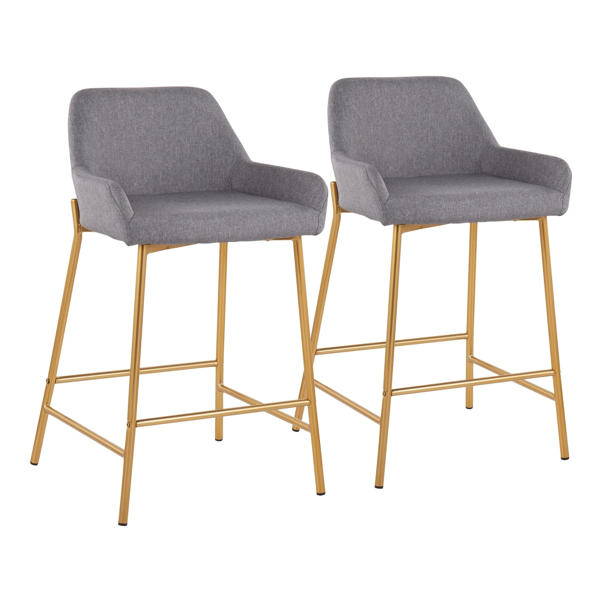 Daniella Fixed-Height Counter Stool - Set of 2 Gray By LumiSource - B24-DNLA2 AUCHAR2 - Image 21