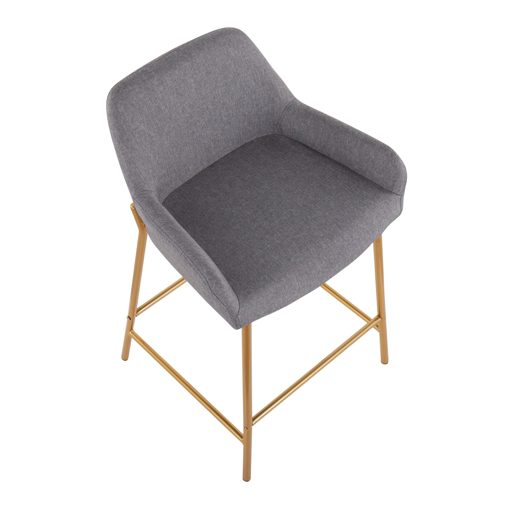 Daniella Fixed-Height Counter Stool - Set of 2 Gray By LumiSource - B24-DNLA2 AUCHAR2 - Image 23