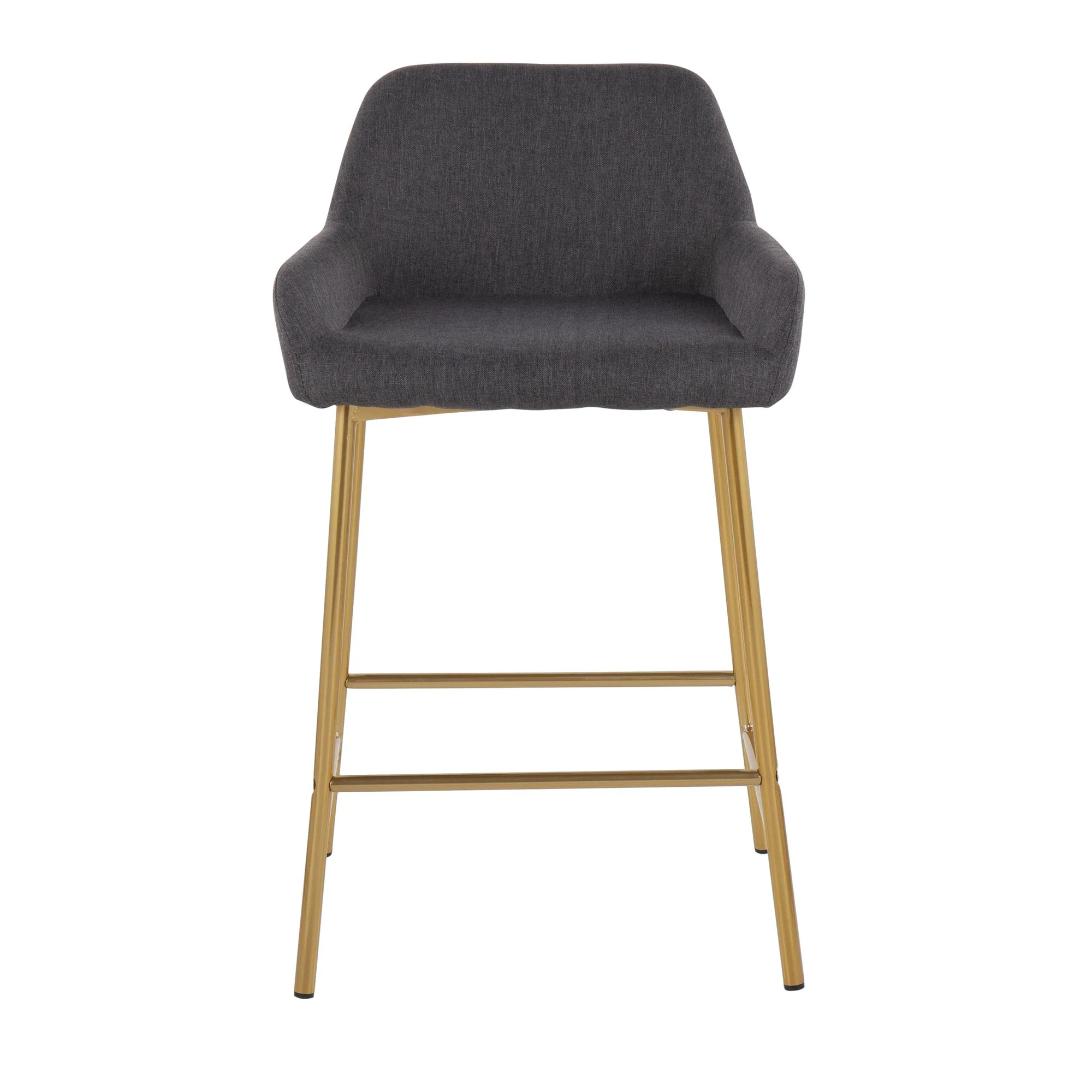 Daniella Fixed-Height Counter Stool - Set of 2 Gray By LumiSource - B24-DNLA2 AUCHAR2 - Image 3