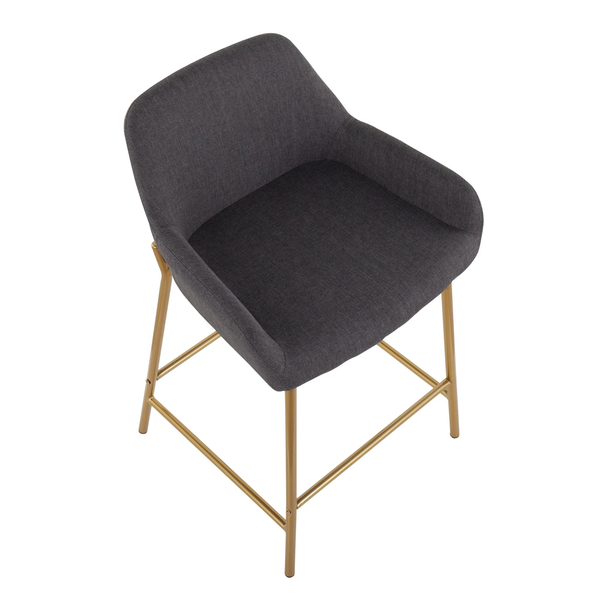 Daniella Fixed-Height Counter Stool - Set of 2 Gray By LumiSource - B24-DNLA2 AUCHAR2 - Image 4