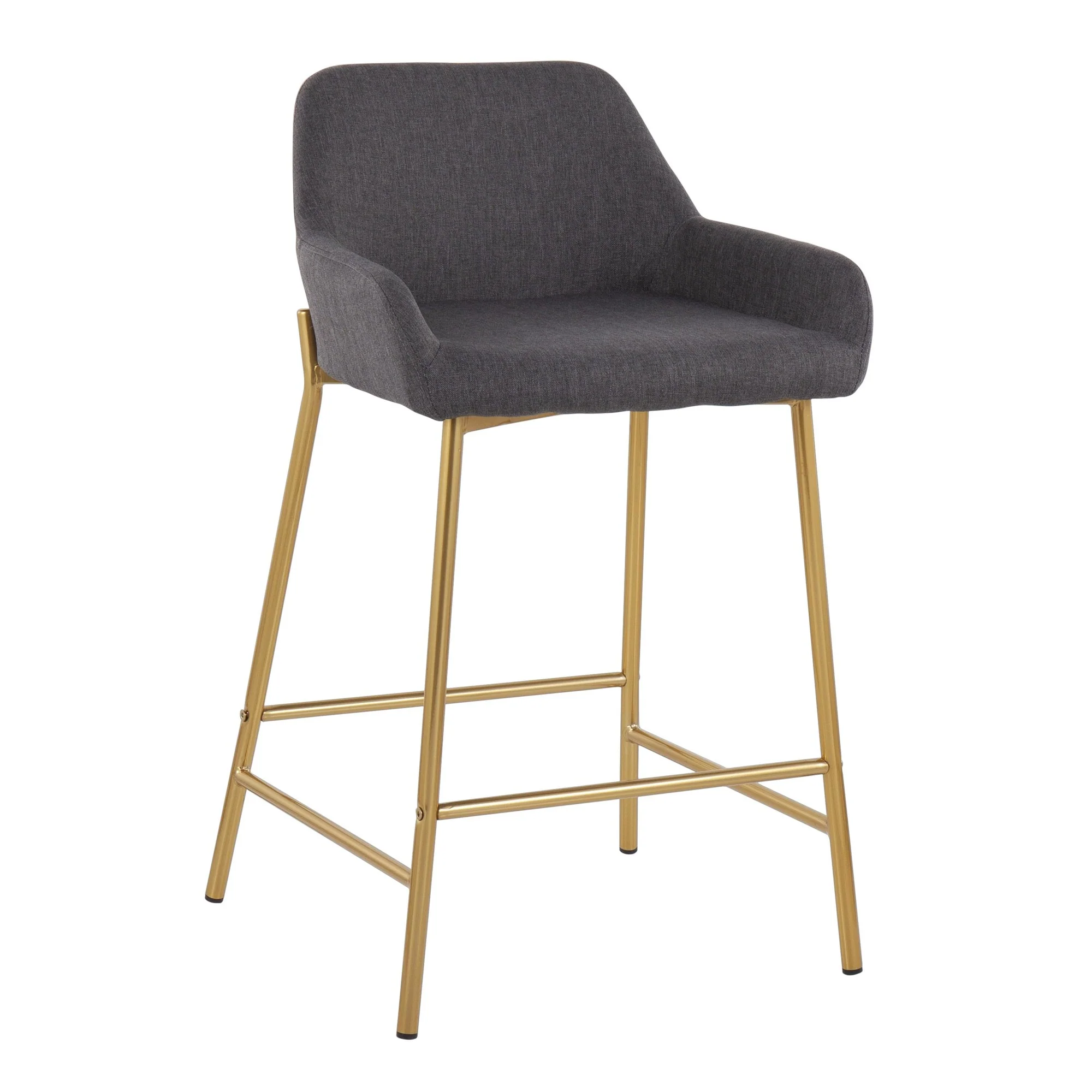 Daniella Fixed-Height Counter Stool - Set of 2 Gray By LumiSource - B24-DNLA2 AUCHAR2 - Image 7